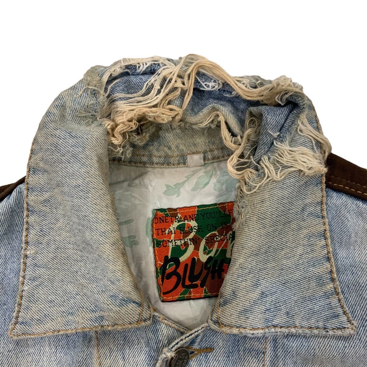 Japanese Brand × Vintage Vintage Blush On Distressed Denim Jacket Size US S / EU 44-46 / 1 - 8 Thumbnail