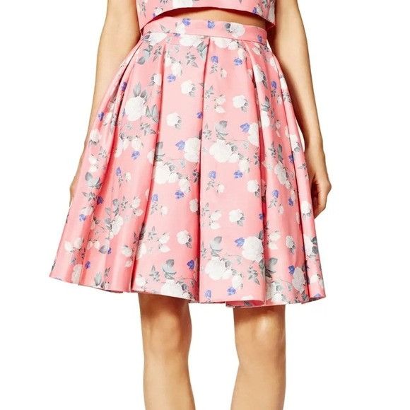 ERIN Fetherston RTR $275 Hibiscus Pink Jacquard Floral Skirt