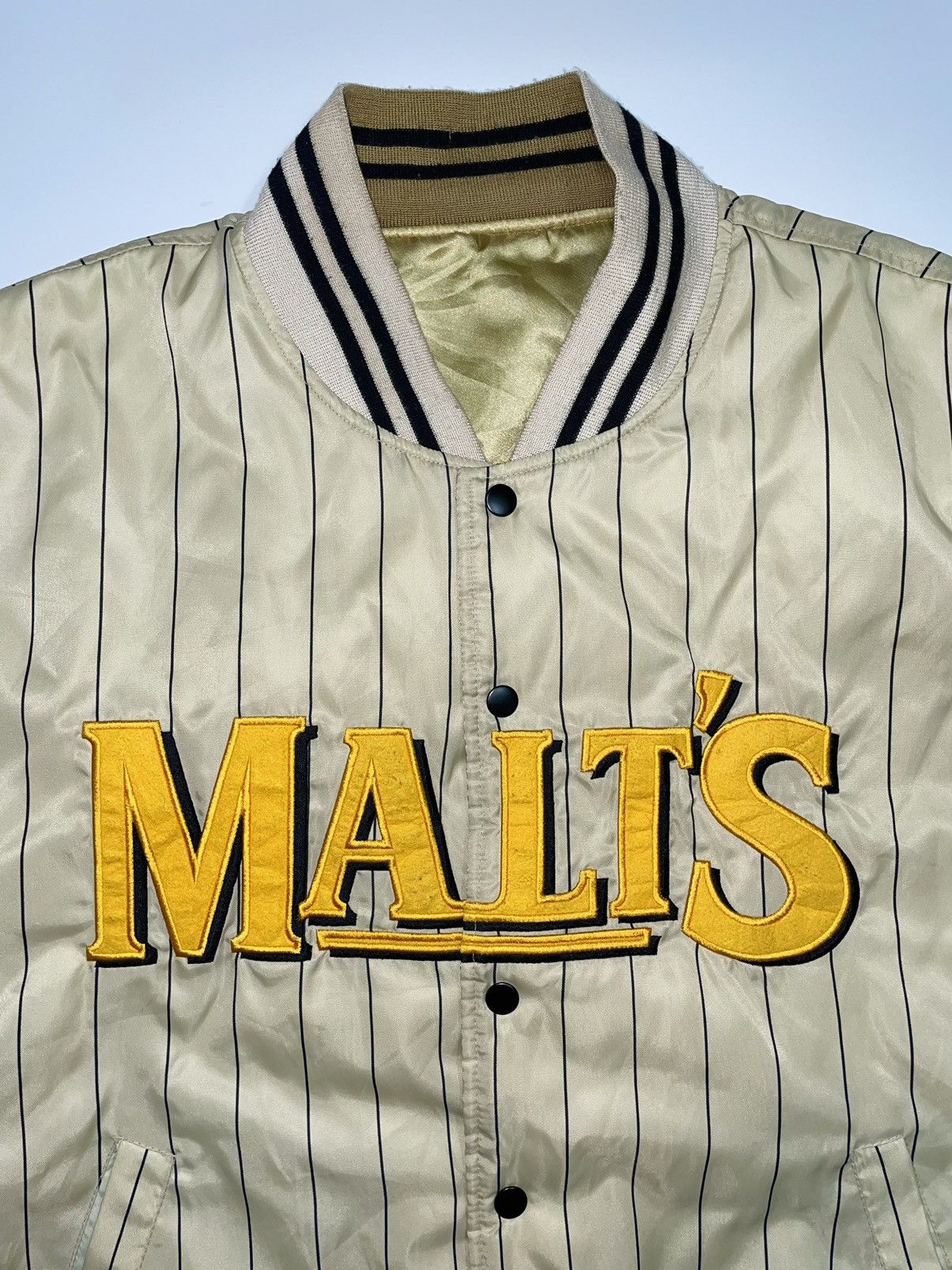 Japanese Brand × Vintage Vintage 90s Japan Suntory Malt’s Beer Reverse Jacket Satin Size US L / EU 52-54 / 3 - 4 Thumbnail