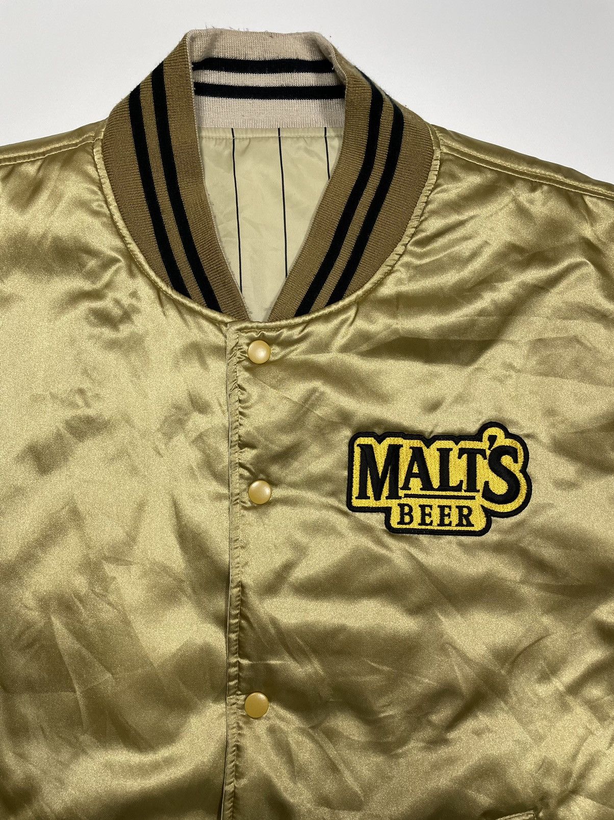 Japanese Brand × Vintage Vintage 90s Japan Suntory Malt’s Beer Reverse Jacket Satin Size US L / EU 52-54 / 3 - 7 Thumbnail