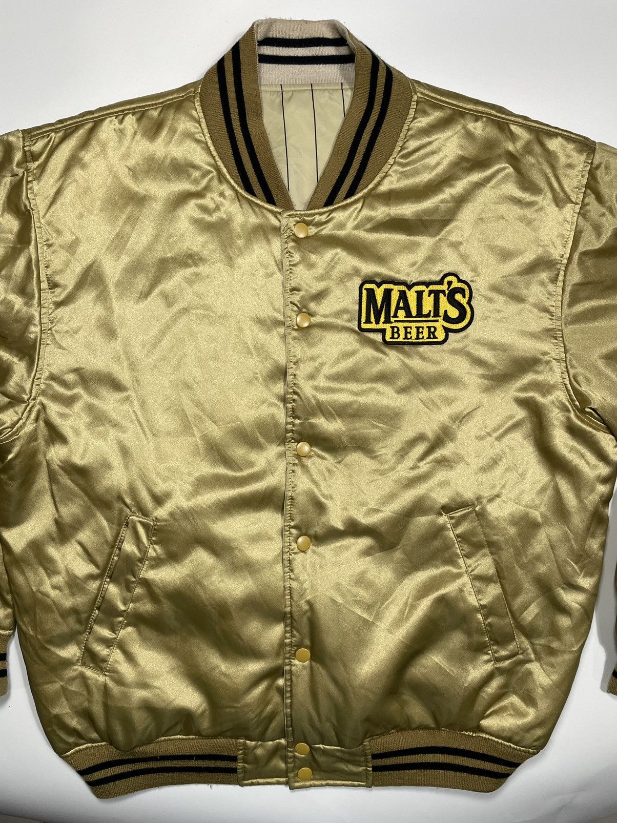 Japanese Brand × Vintage Vintage 90s Japan Suntory Malt’s Beer Reverse Jacket Satin Size US L / EU 52-54 / 3 - 8 Thumbnail