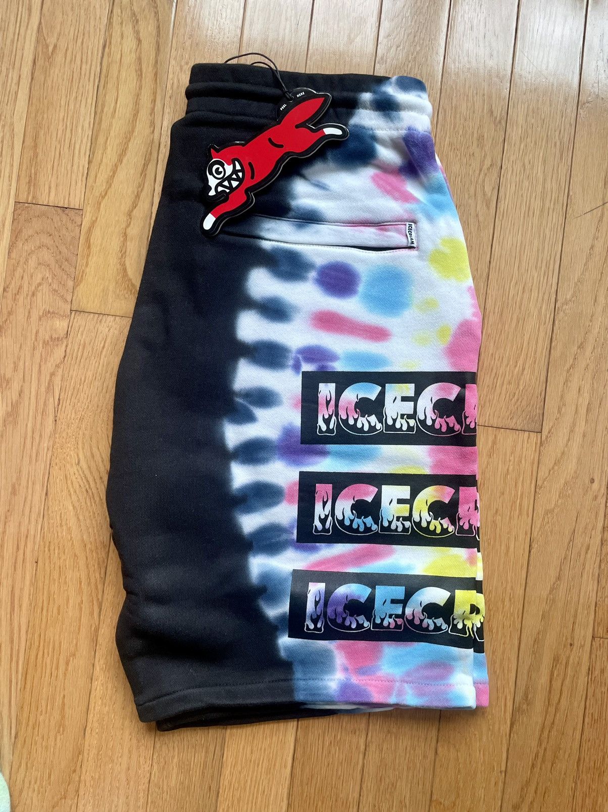Billionaire Boys Club Black & Rainbow Tie Dye BBC Ice Cream ‘STACKS’ SHORTS (M) Size US 32 / EU 48 - 2 Thumbnail