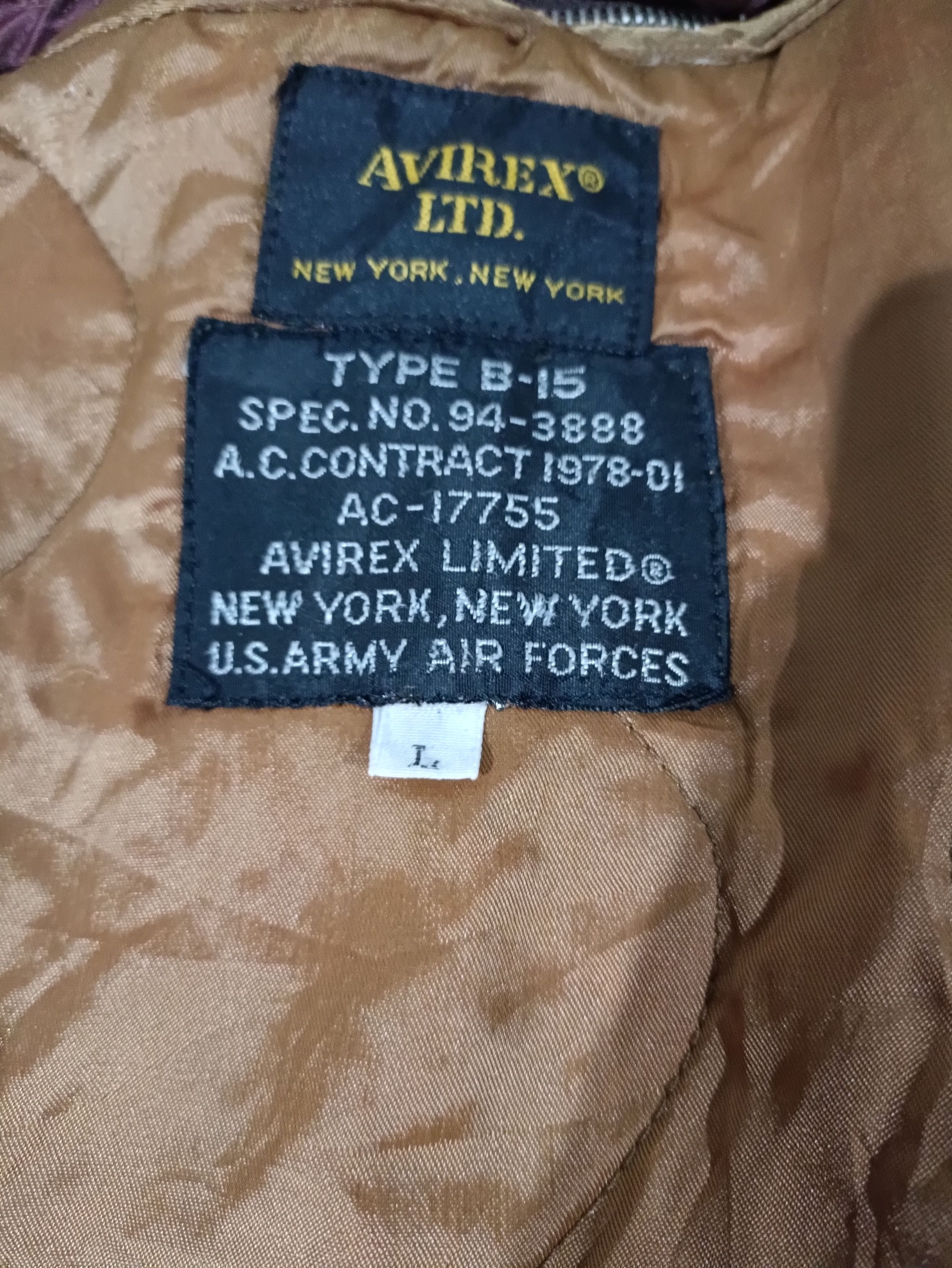 AVIREX LIMITED AUTHENTIC LEATHER TYPE B15 FLIGHT JACKET