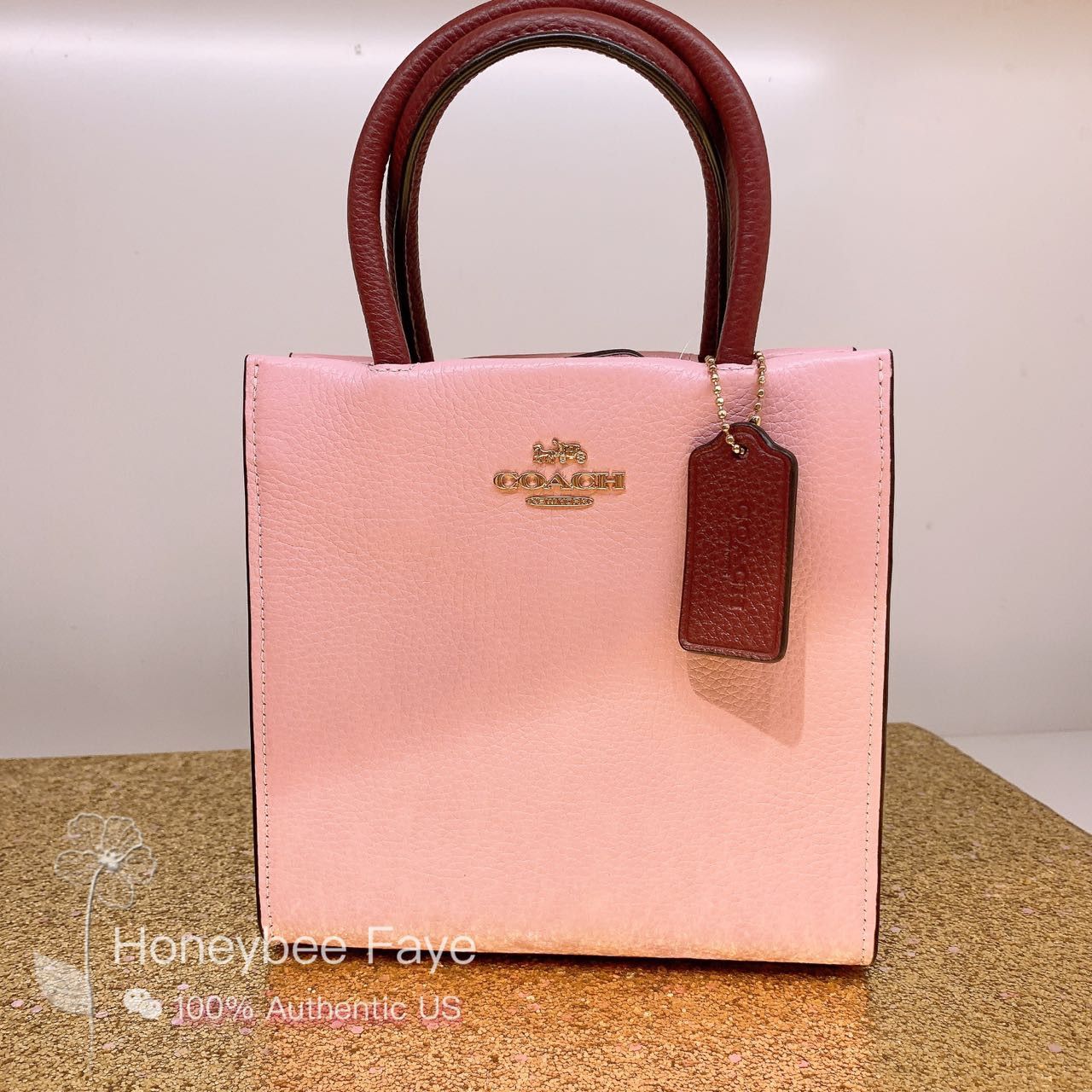 Coach CE598 Mini Cally Crossbody IN Powder Pink Wine Multi