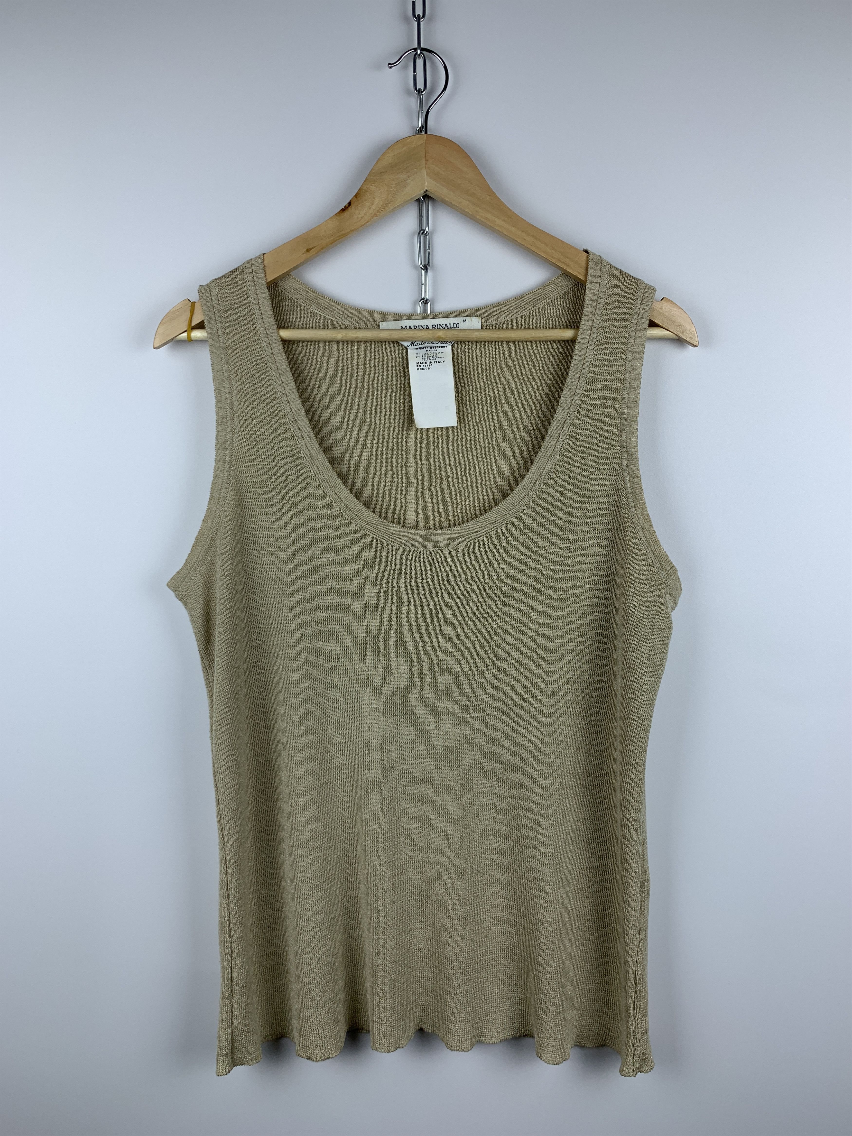 Designer × Marina Rinaldi Wmn's Marina Rinaldi Linen Sleevless Top Blouse Size M / US 6-8 / IT 42-44 - 3 Thumbnail