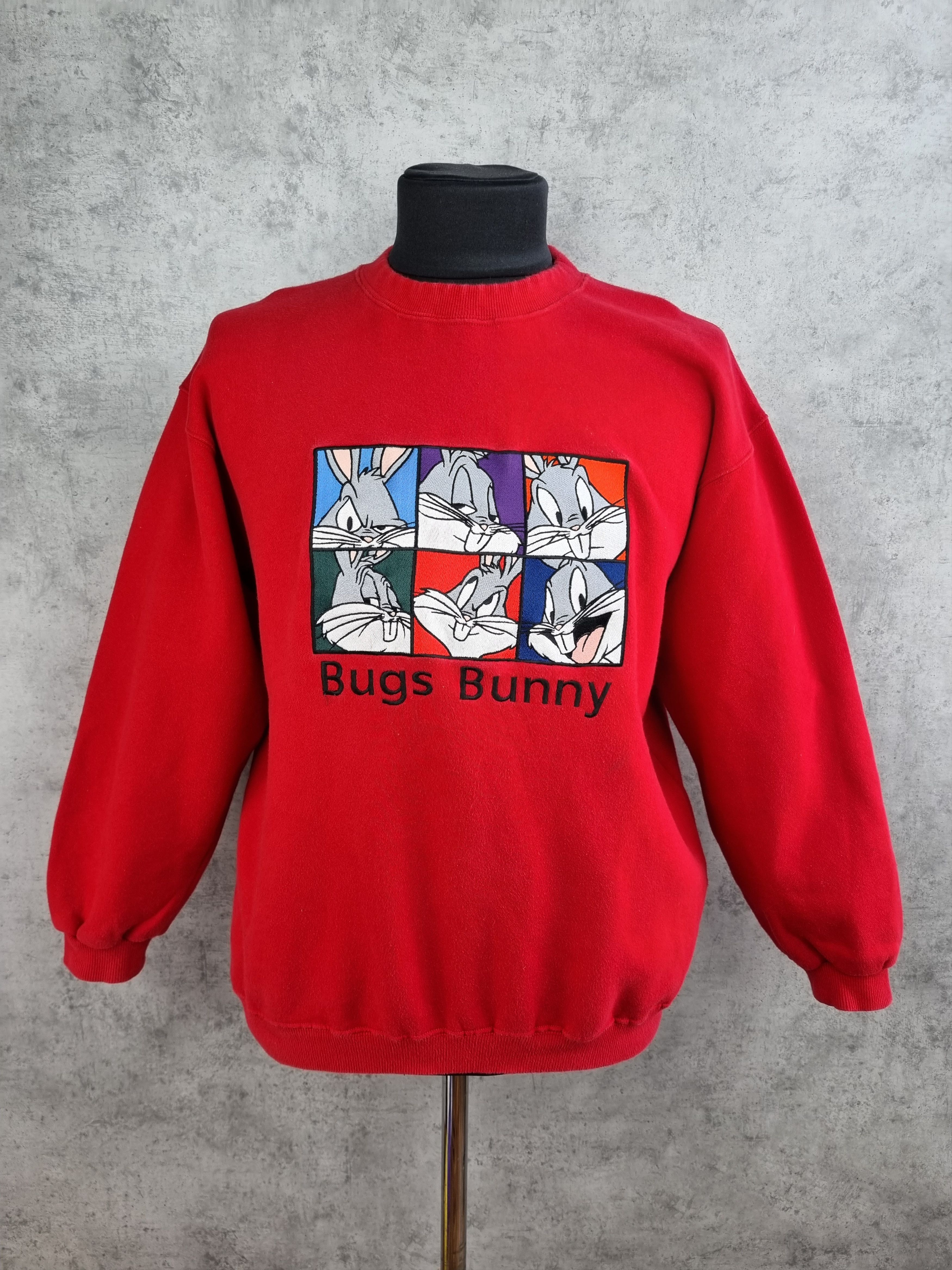 Cartoon Network × Warner Bros Rare 1995 Bugs Bunny Embroidered Cartoon Sweatshirt Size US M / EU 48-50 / 2 - 1 Thumbnail