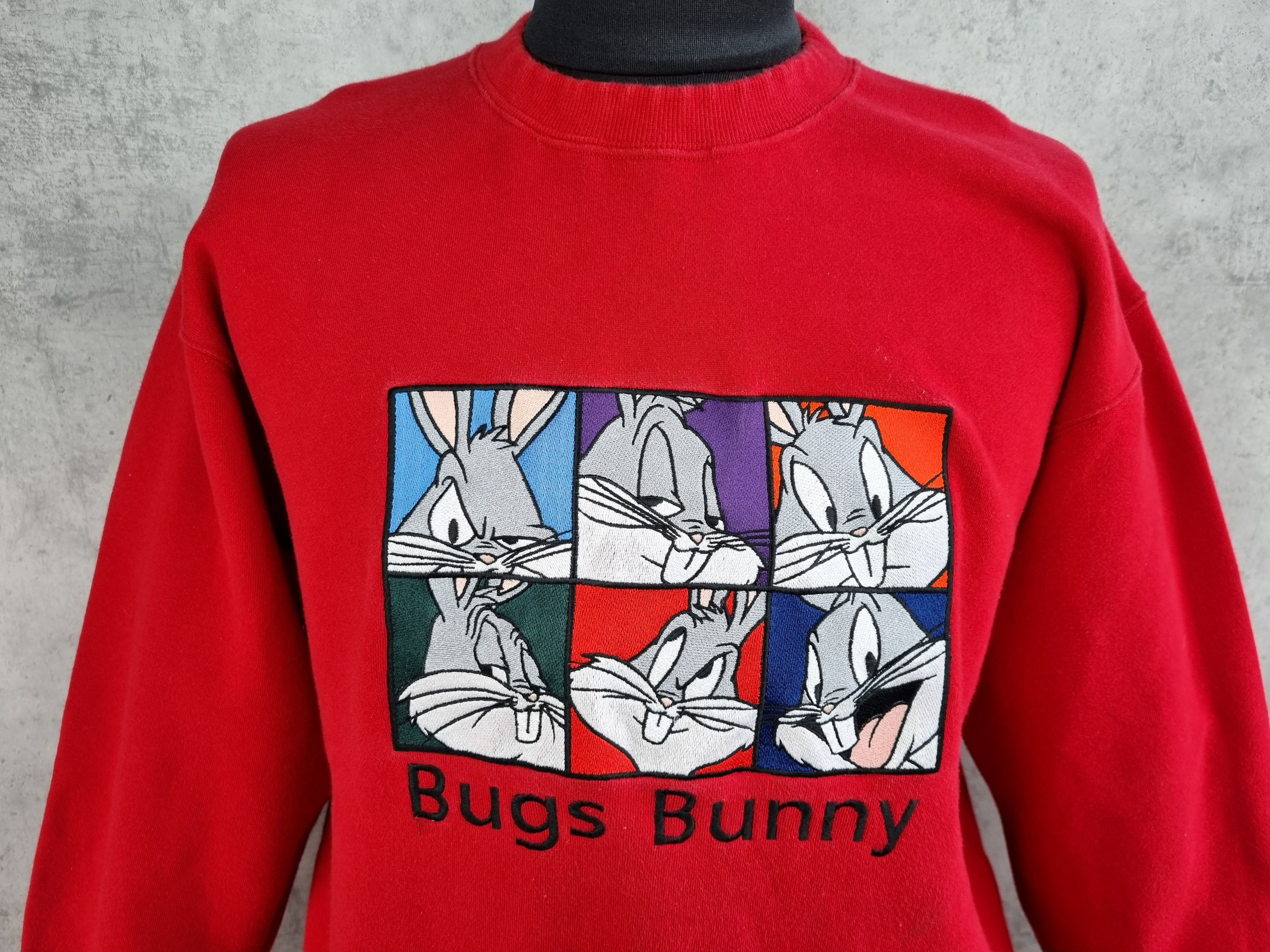Cartoon Network × Warner Bros Rare 1995 Bugs Bunny Embroidered Cartoon Sweatshirt Size US M / EU 48-50 / 2 - 2 Thumbnail
