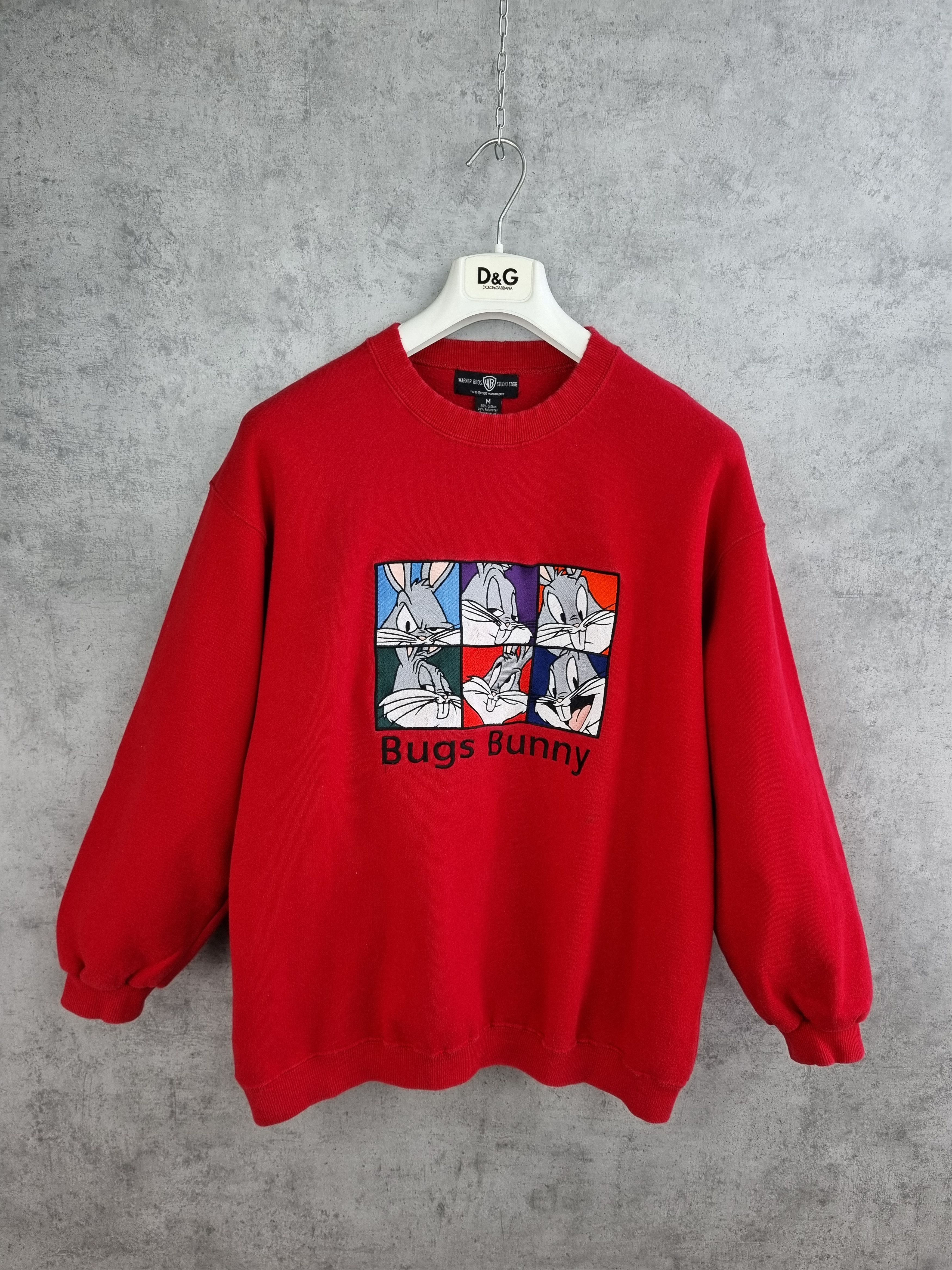 Cartoon Network × Warner Bros Rare 1995 Bugs Bunny Embroidered Cartoon Sweatshirt Size US M / EU 48-50 / 2 - 3 Thumbnail