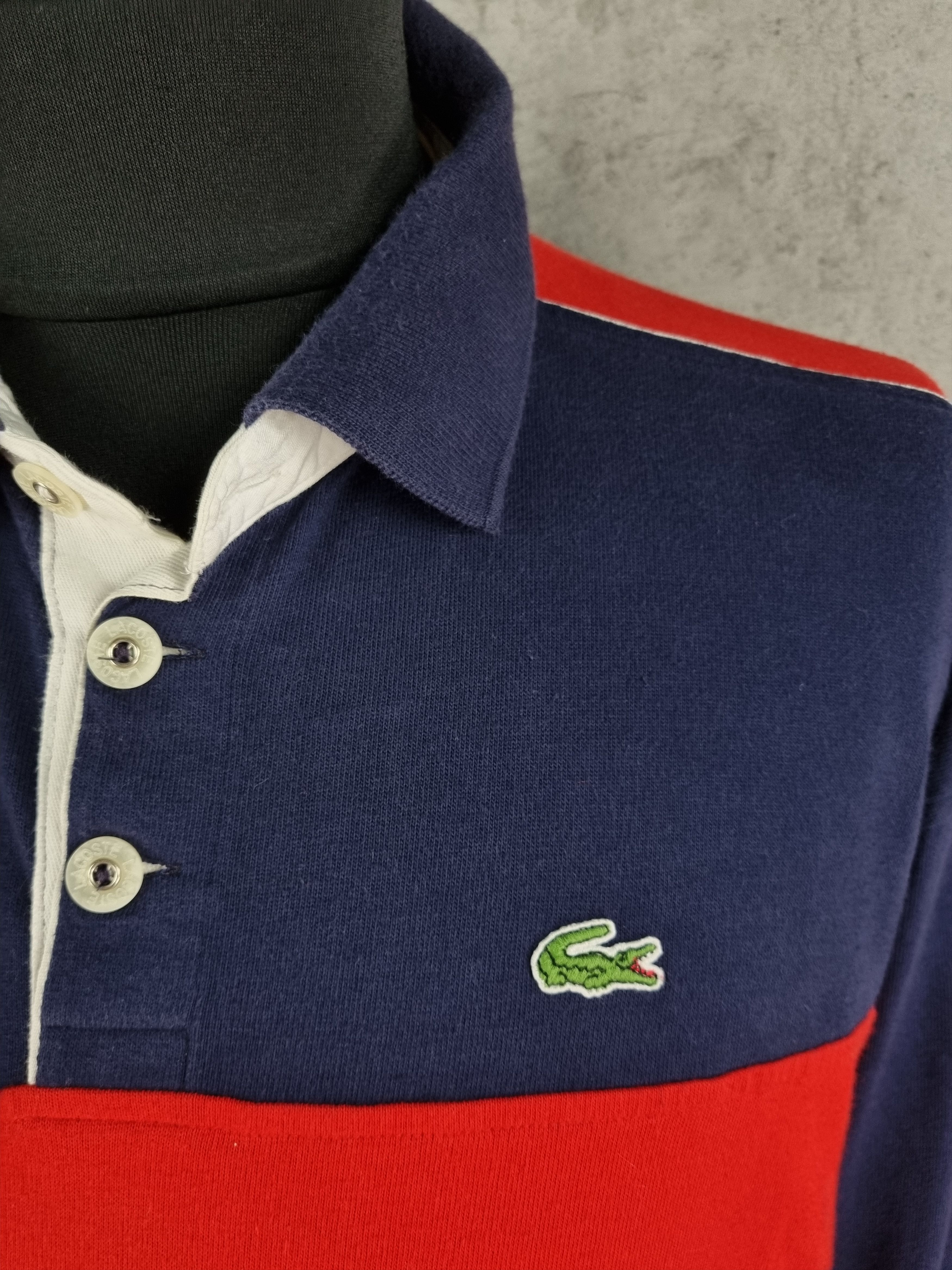 Lacoste × Rap Tees × Vintage 90s Rare Lacoste Rugby stripes collared Sweater Size US XXL / EU 58 / 5 - 3 Thumbnail