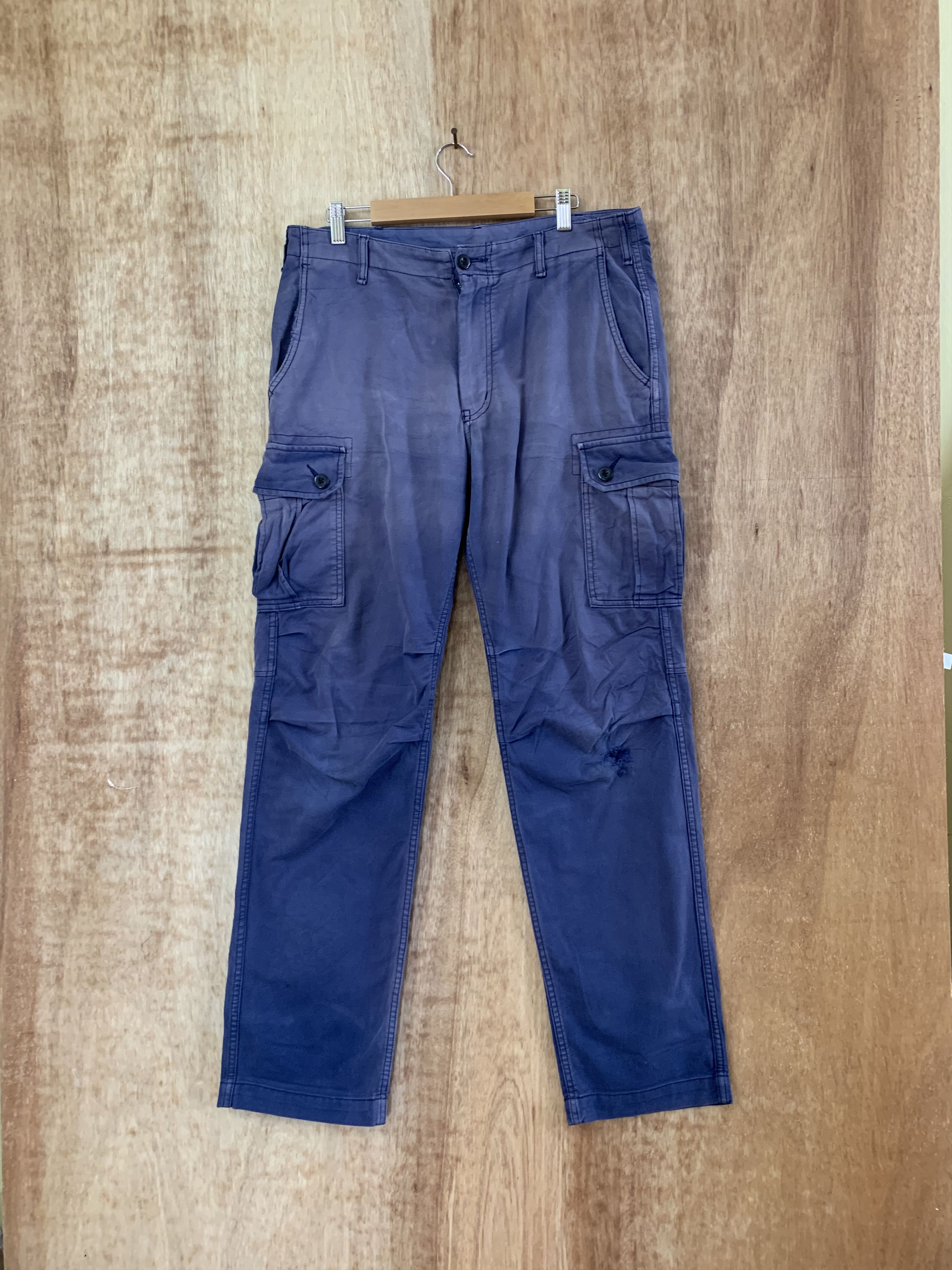 Japanese Brand Uniqlo Cargo Pants Multipocket Faded Japanese Branded Size US 33 - 1 Thumbnail