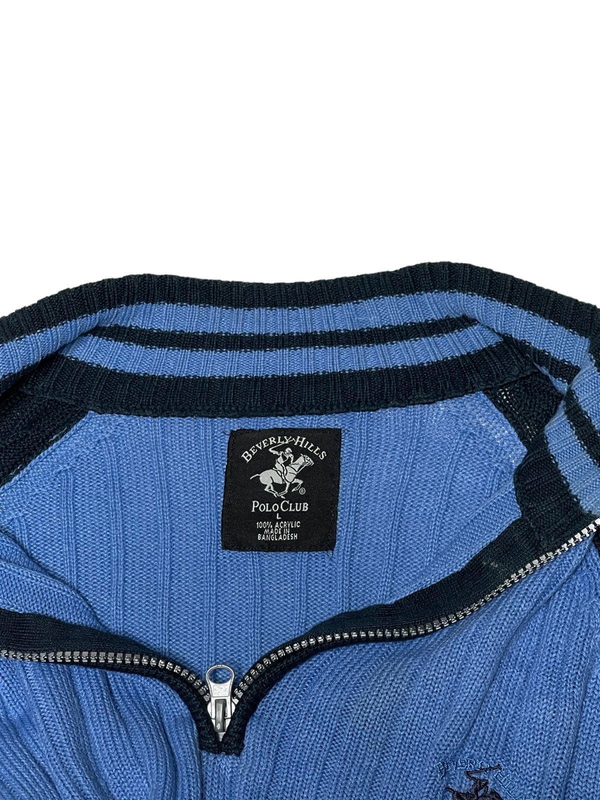 Vintage Beverly Hills Polo Club Zip-up Sweater Size US L / EU 52-54 / 3 - 3 Thumbnail