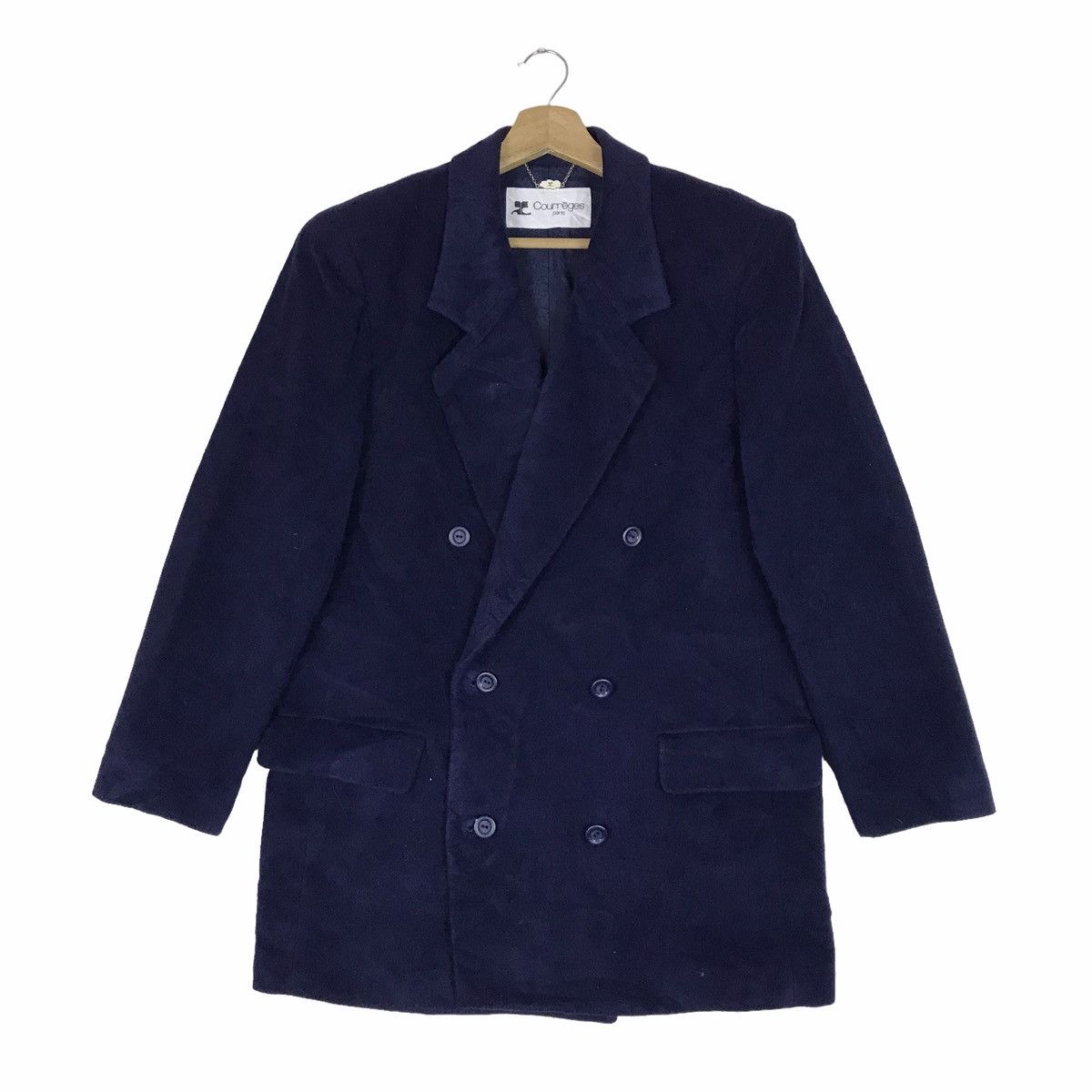 Vintage COURREGES Paris Double Breasted Wool Coat Jacket