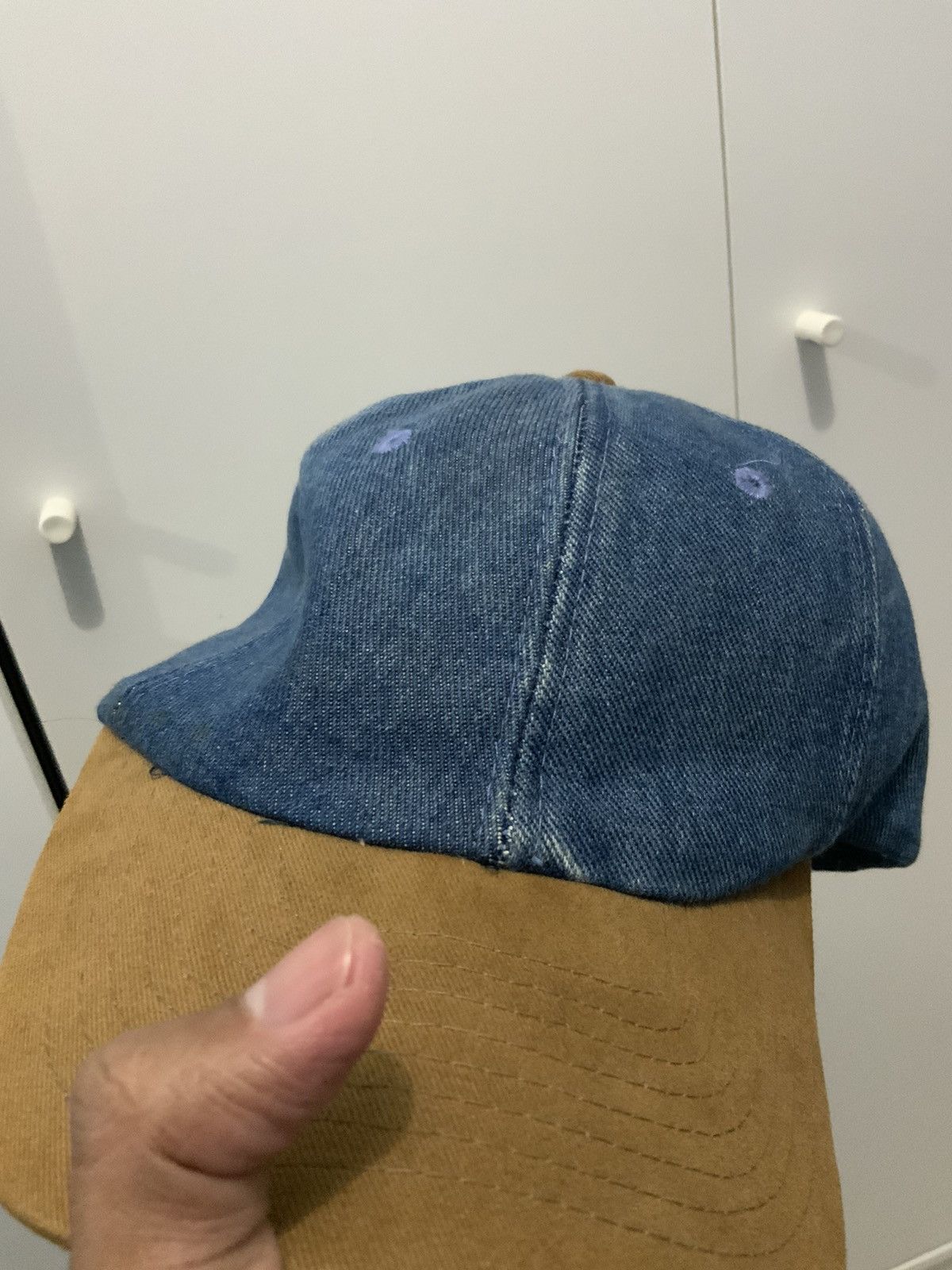 Jean Denim Jeans Blue Plain Hat Size ONE SIZE - 13 Thumbnail