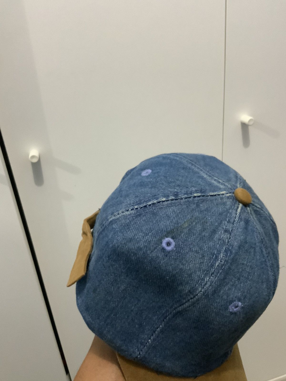 Jean Denim Jeans Blue Plain Hat Size ONE SIZE - 15 Thumbnail