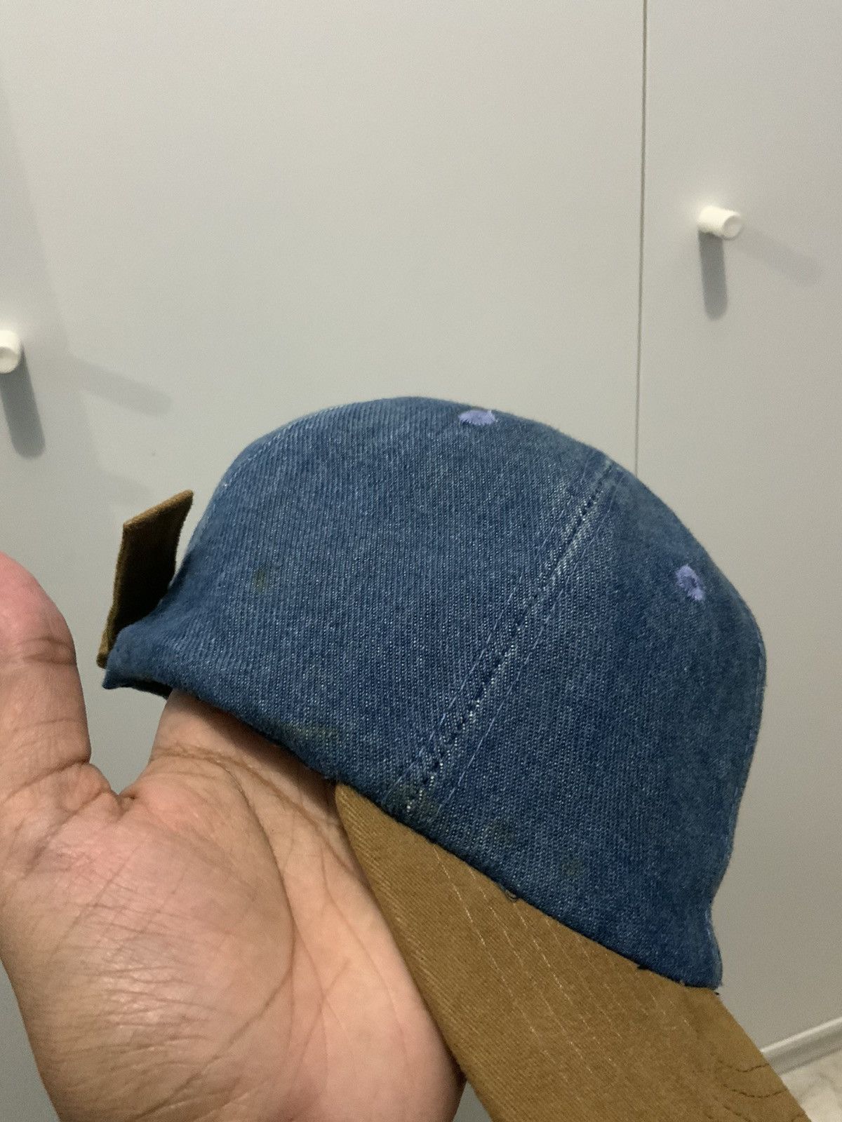Jean Denim Jeans Blue Plain Hat Size ONE SIZE - 14 Thumbnail