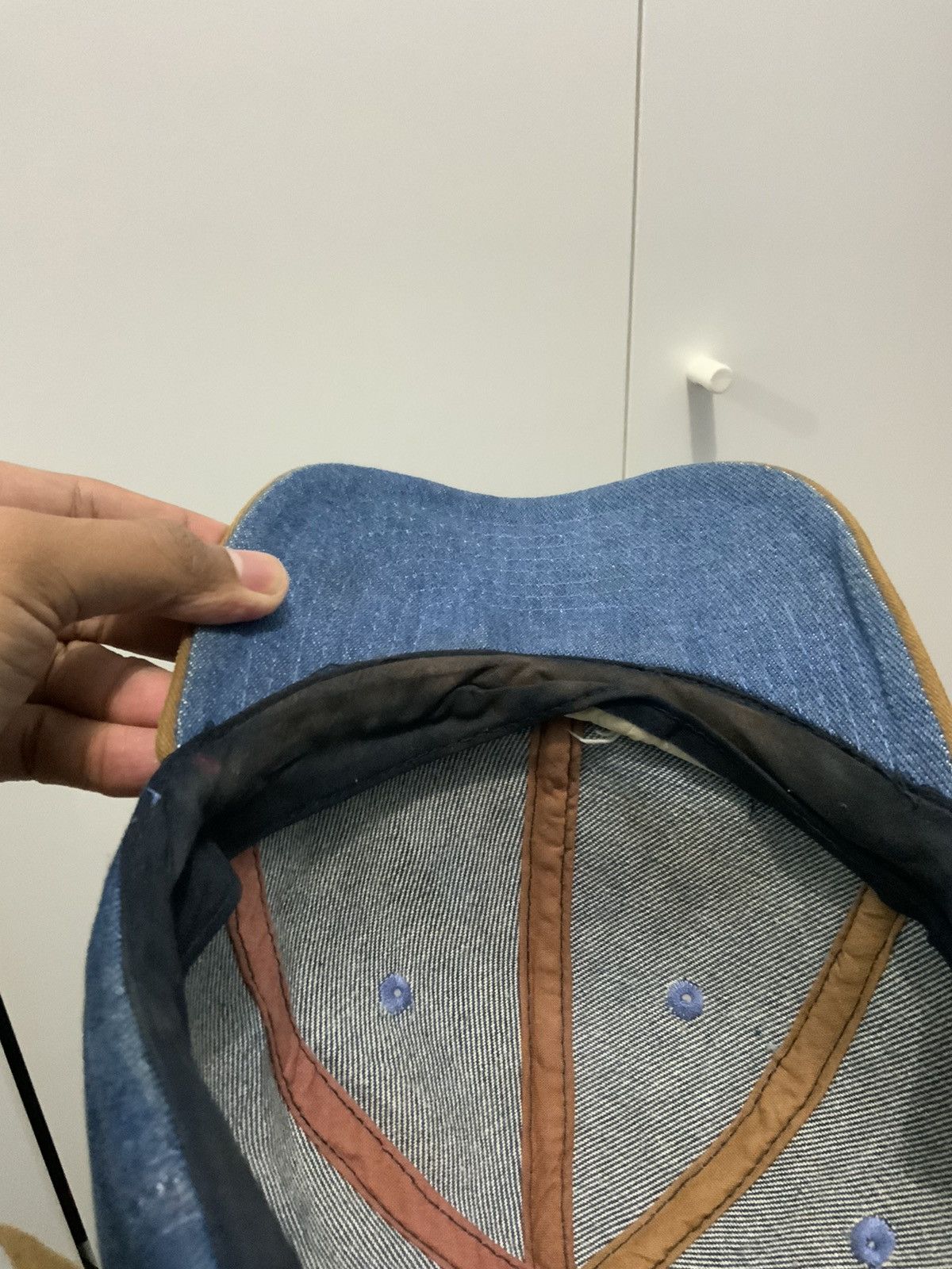 Jean Denim Jeans Blue Plain Hat Size ONE SIZE - 9 Thumbnail