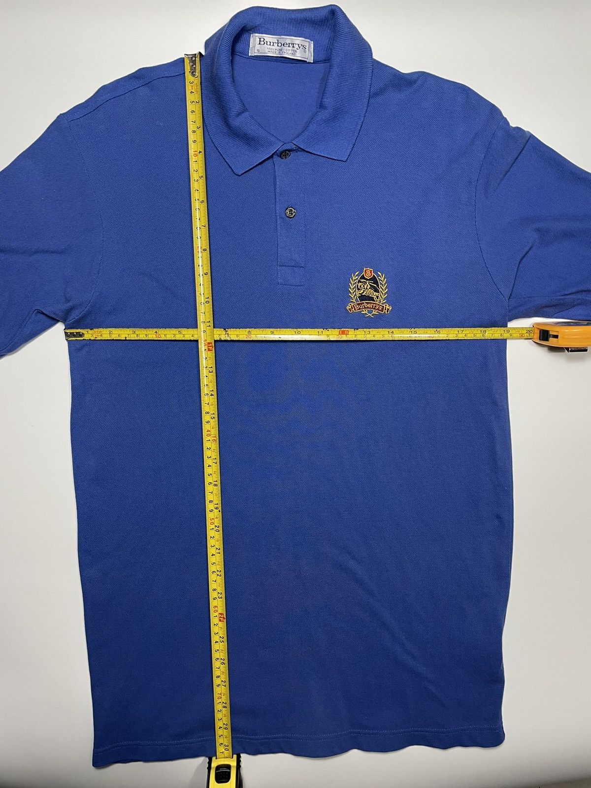 Burberry × Designer × Vintage Vintage 90s Burberrys Polo shirt nova check plaid embroider Size US S / EU 44-46 / 1 - 5 Thumbnail