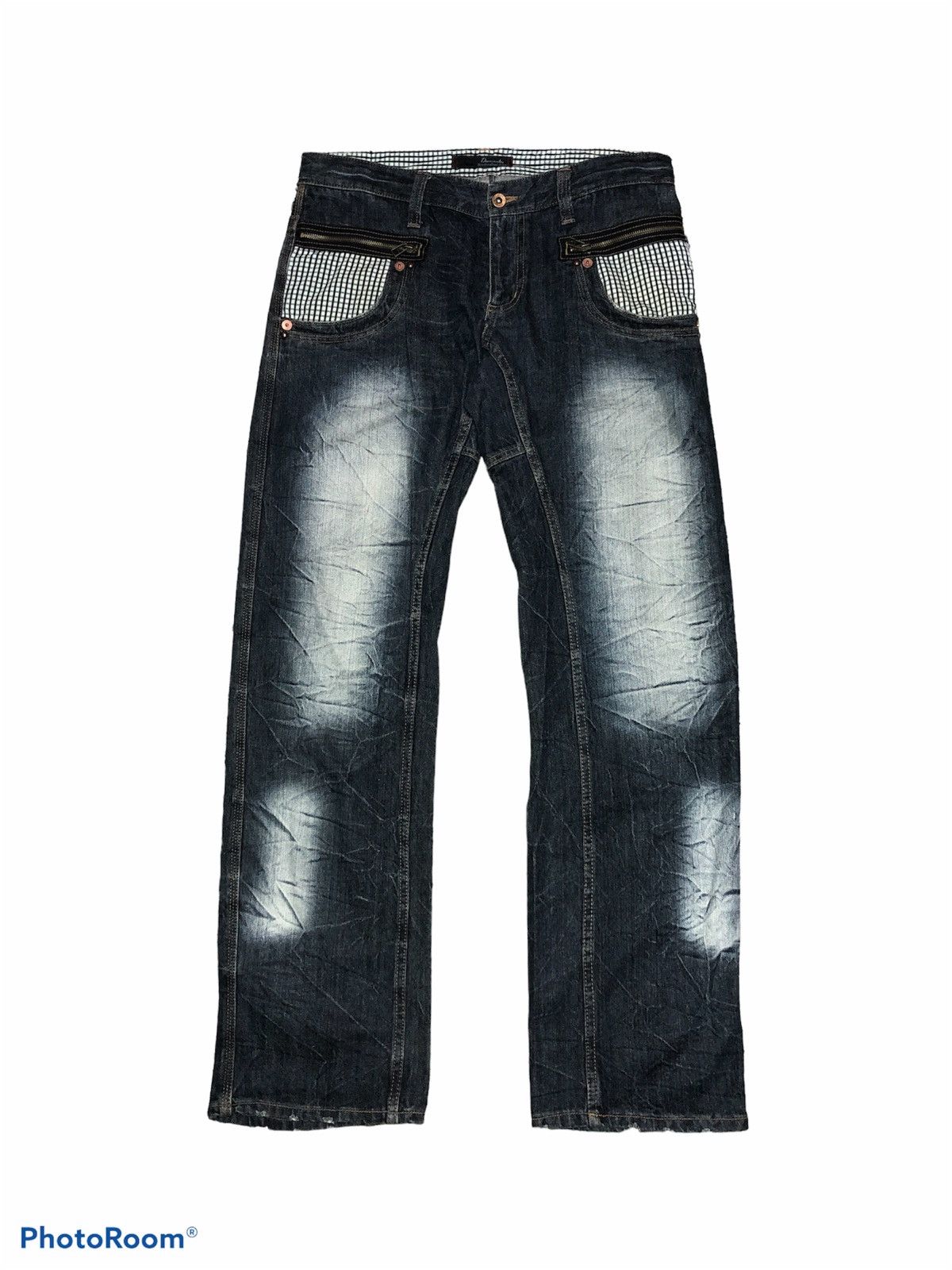 Japanese Brand BUCKLE BACK ZIPPER WASHED BLUE DENIM BY DOMINATE JEANS Size US 34 / EU 50 - 1 Thumbnail