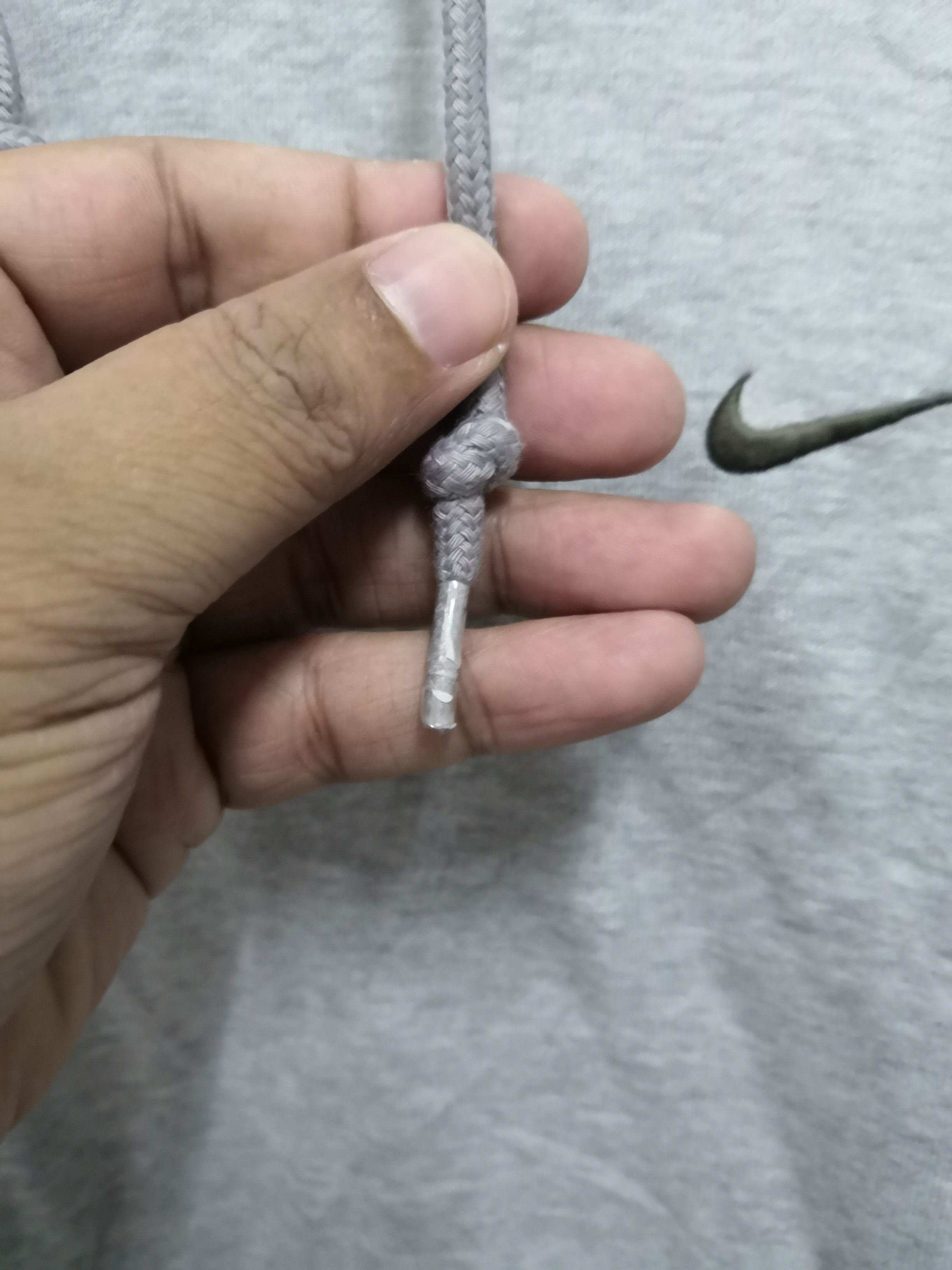 Nike × Vintage Vintage Nike Y2K Small Logo Distressed Hoodie Gray Size US M / EU 48-50 / 2 - 17 Thumbnail