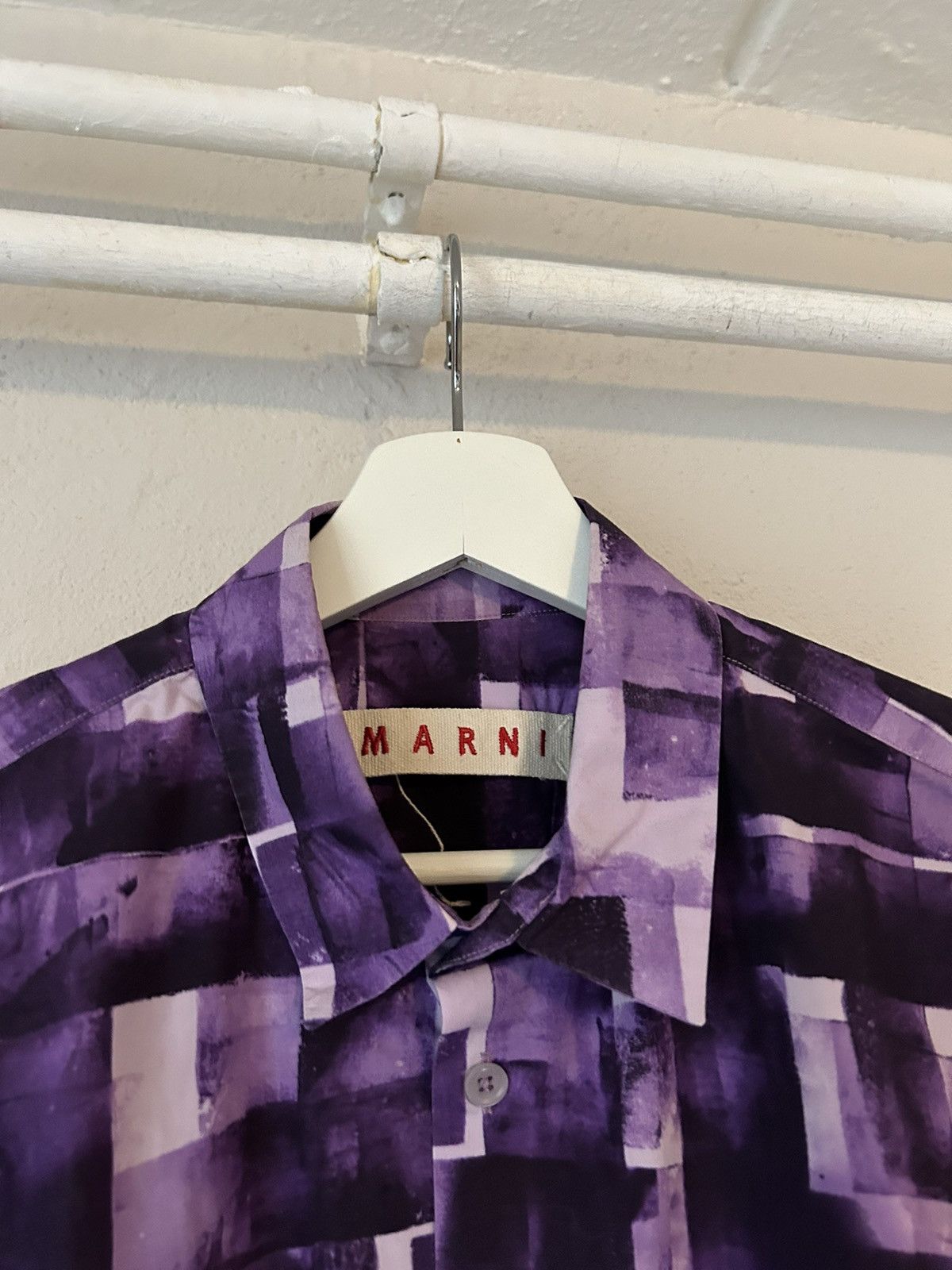 Purple Abstract Print Shirt