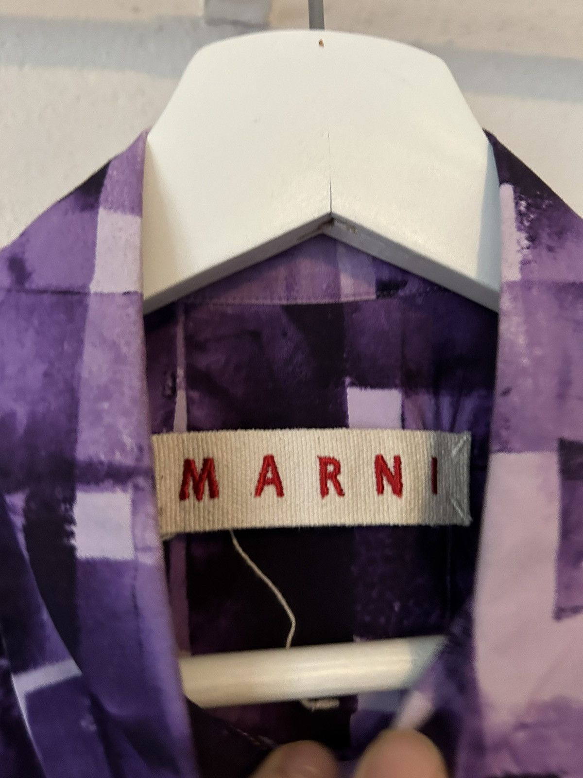 Purple Abstract Print Shirt