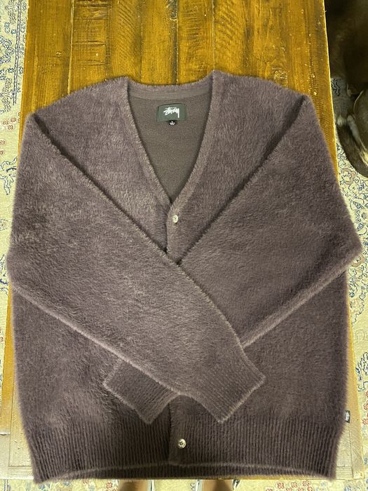 Stussy Stussy Shaggy Cardigan “Eggplant” | Grailed