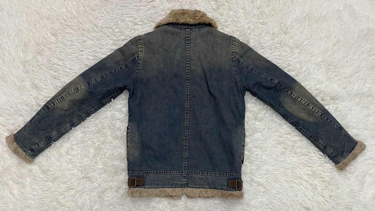 Japanese Brand × Johnbull Johnbull Distressed Sherpa Lined Denim Jacket Size US S / EU 44-46 / 1 - 6 Thumbnail