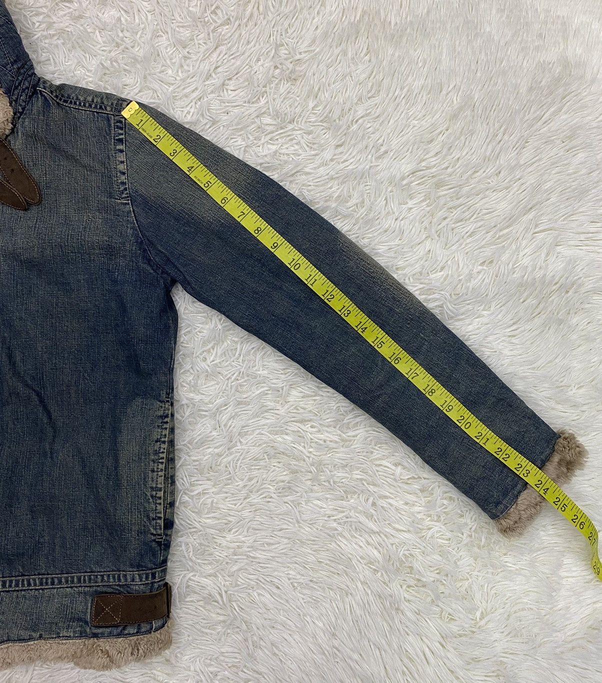 Japanese Brand × Johnbull Johnbull Distressed Sherpa Lined Denim Jacket Size US S / EU 44-46 / 1 - 21 Thumbnail