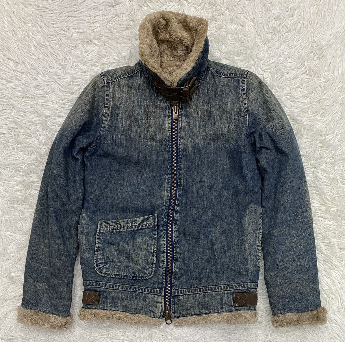 Japanese Brand × Johnbull Johnbull Distressed Sherpa Lined Denim Jacket Size US S / EU 44-46 / 1 - 1 Thumbnail