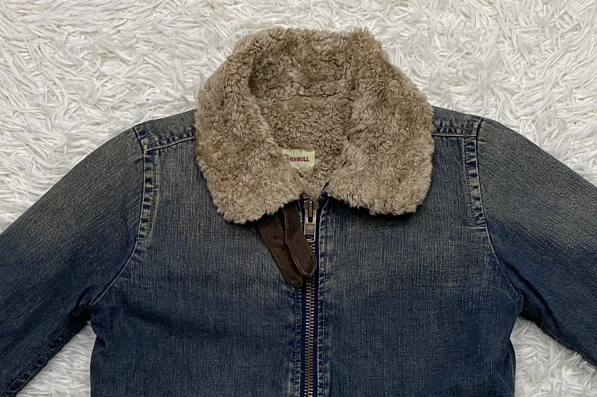 Japanese Brand × Johnbull Johnbull Distressed Sherpa Lined Denim Jacket Size US S / EU 44-46 / 1 - 3 Thumbnail