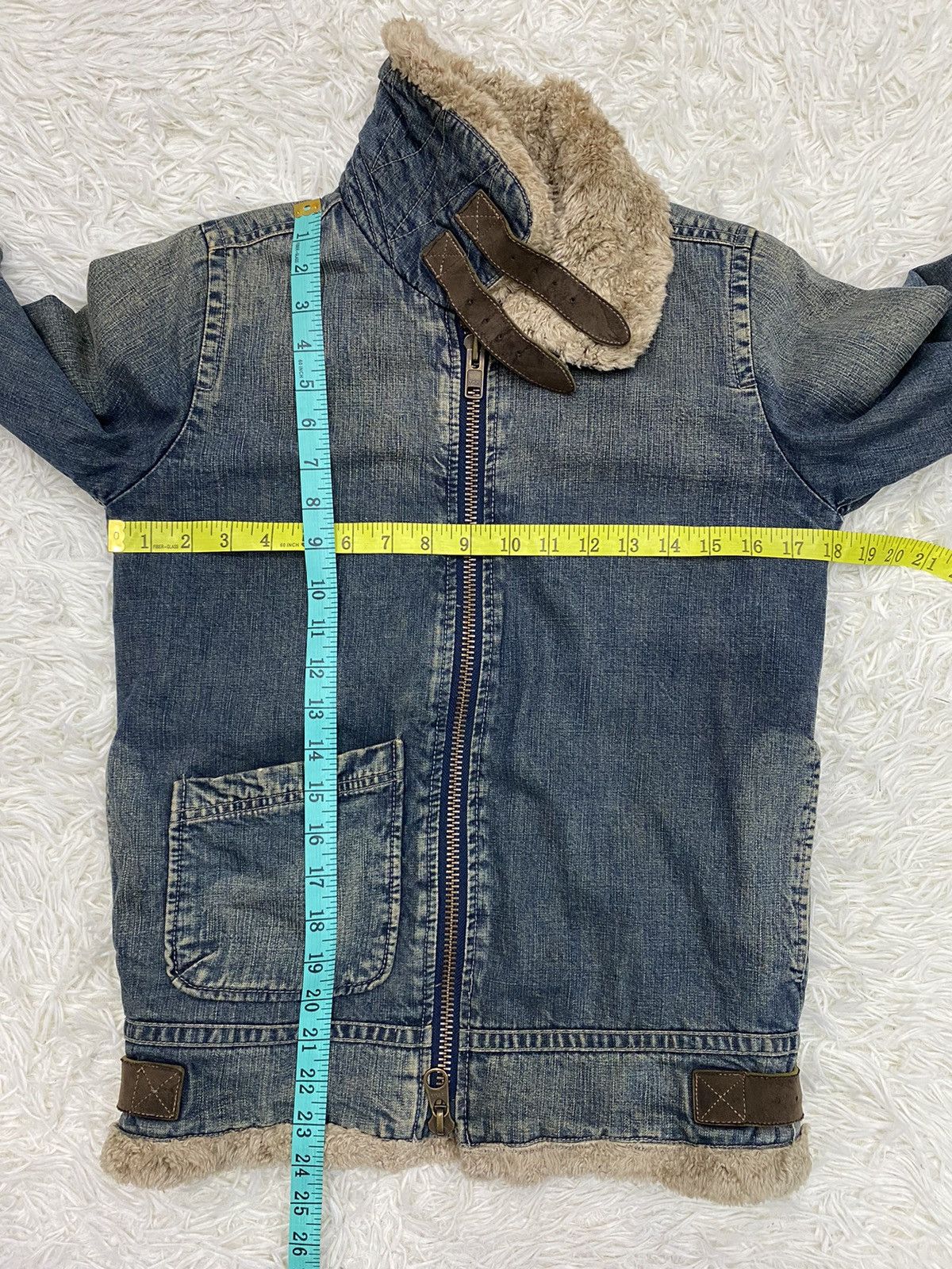 Japanese Brand × Johnbull Johnbull Distressed Sherpa Lined Denim Jacket Size US S / EU 44-46 / 1 - 19 Thumbnail
