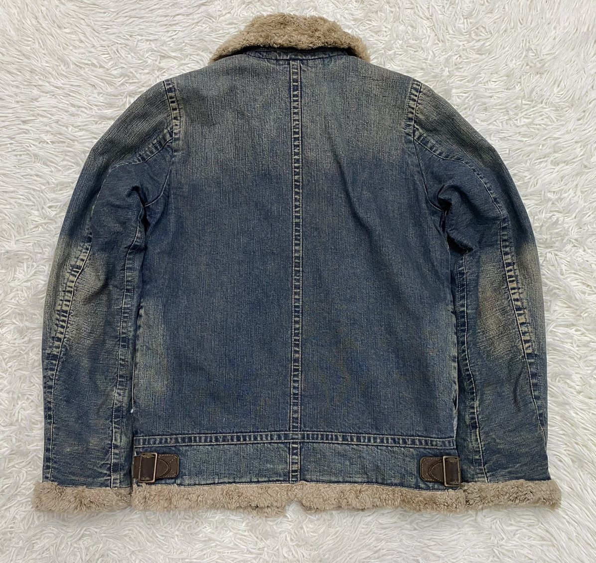 Japanese Brand × Johnbull Johnbull Distressed Sherpa Lined Denim Jacket Size US S / EU 44-46 / 1 - 8 Thumbnail