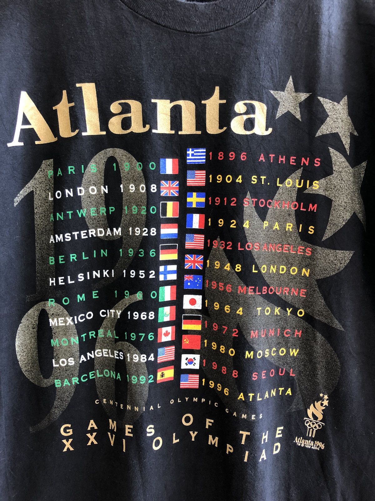 Hanes RARE VINTAGE 1996 ATLANTA OLYMPICS ALL SINGLE STITCH TEE Size US M / EU 48-50 / 2 - 2 Thumbnail