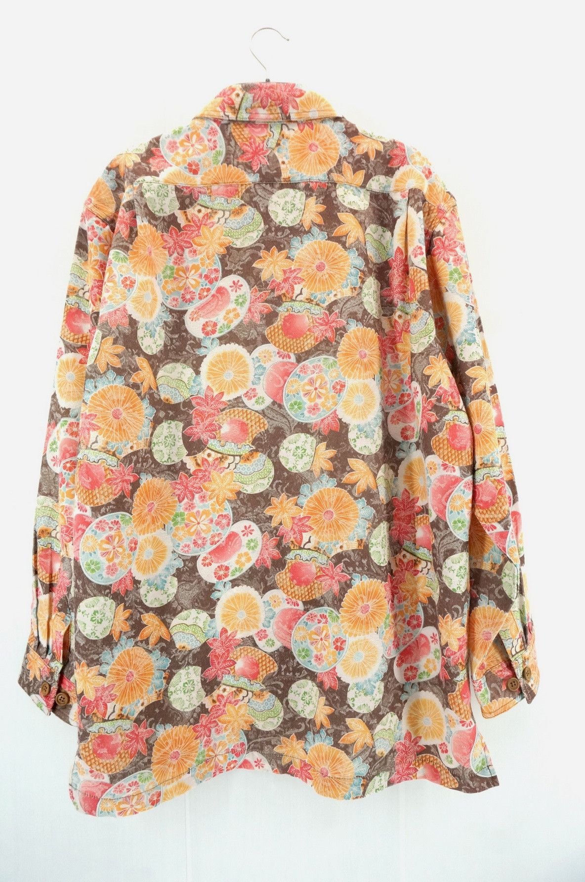 Japanese Brand RARE D.I.V PARTO SPORT Floral Design Button Ups T-Shirt Size US L / EU 52-54 / 3 - 2 Thumbnail
