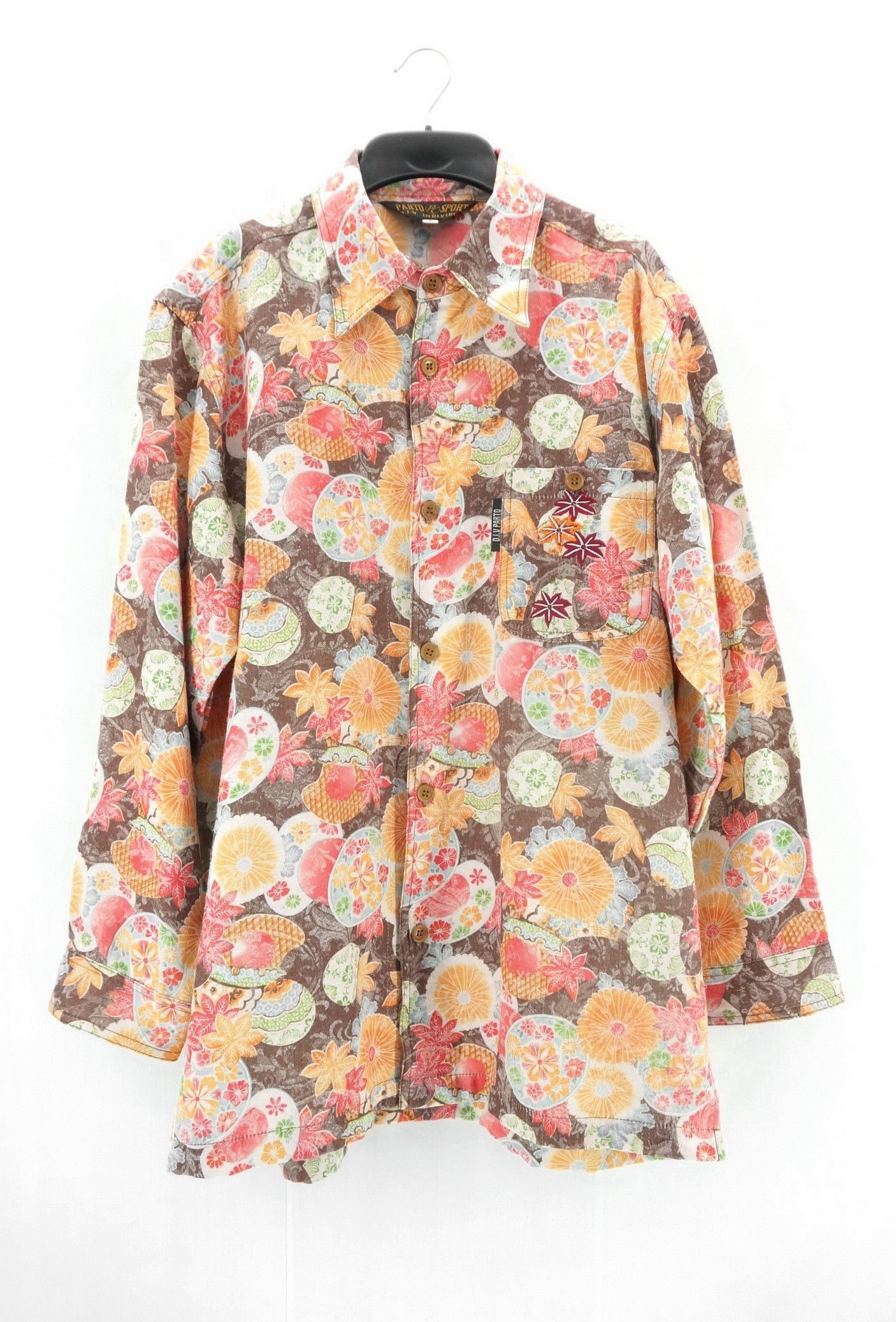 Japanese Brand RARE D.I.V PARTO SPORT Floral Design Button Ups T-Shirt Size US L / EU 52-54 / 3 - 1 Thumbnail