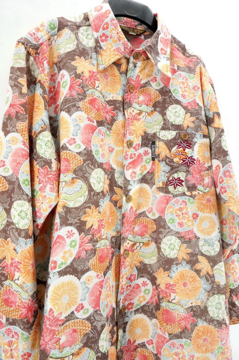 Japanese Brand RARE D.I.V PARTO SPORT Floral Design Button Ups T-Shirt Size US L / EU 52-54 / 3 - 3 Thumbnail