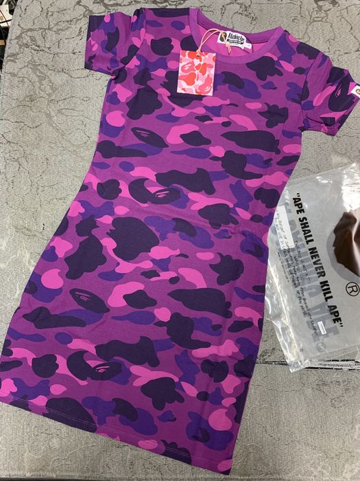 Bape Bape Ladies Color Camo Bodycon Tee Onepiece | Grailed