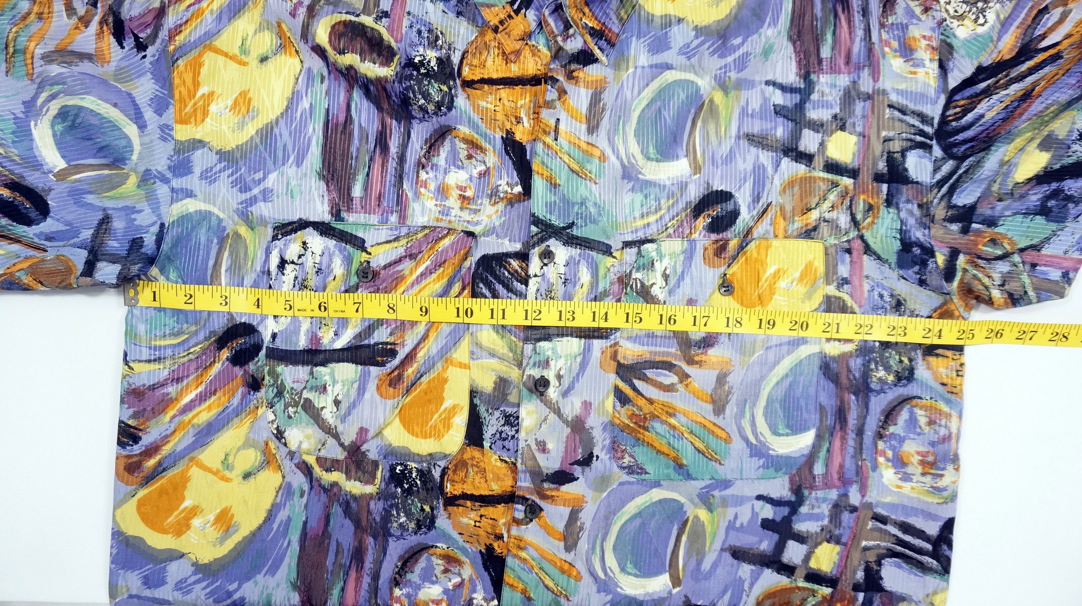 Vintage Vintage 90's GOOUCH Hawaiian Mens Abstract Silk Shirt Size US L / EU 52-54 / 3 - 5 Thumbnail