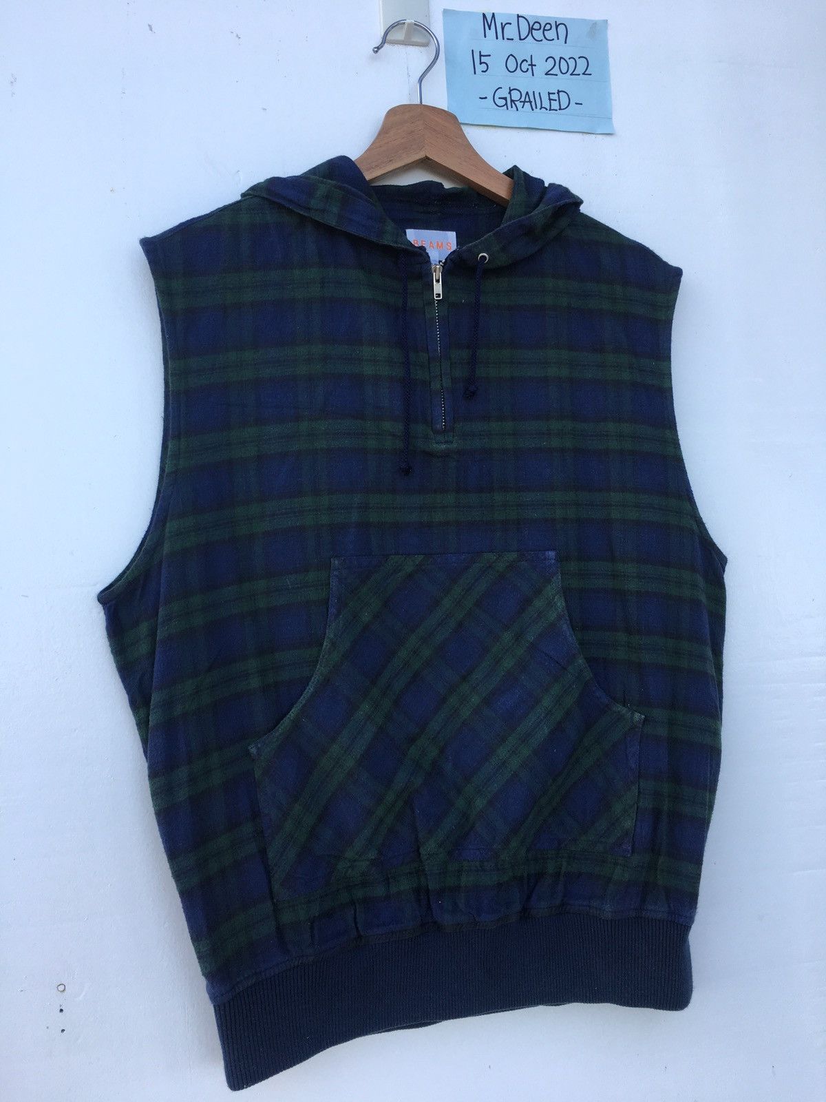 Beams Plus Vintage BEAMS Sleeveless Checkered Hoodie Size US M / EU 48-50 / 2 - 3 Thumbnail