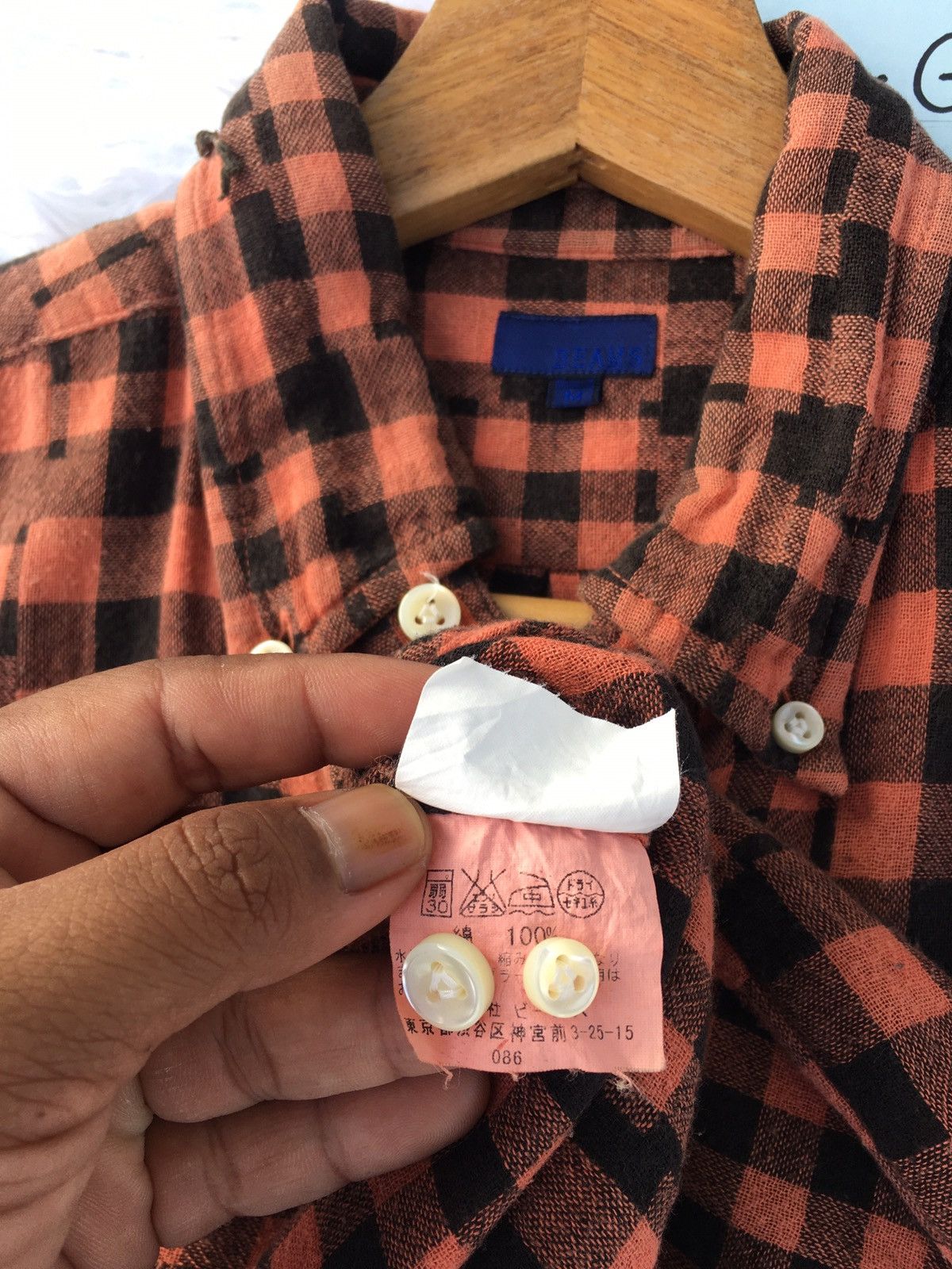 Beams Plus Rare Vintage BEAMS Checkered Buttons Shirt Size US M / EU 48-50 / 2 - 10 Thumbnail