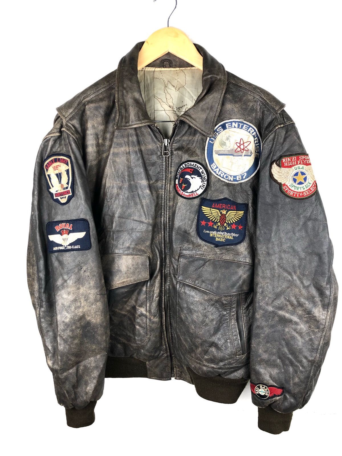 Leather Jacket × Military × Vintage Vintage 80s Flight Leather  