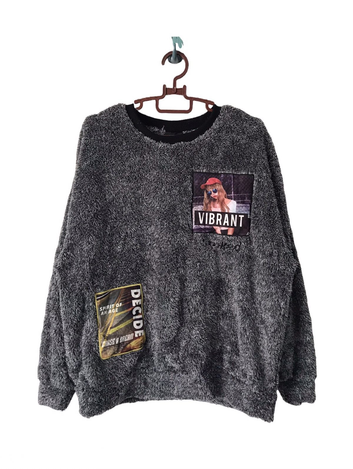 Japanese Brand 💥Steals💥Fleece Jumper/Sweatshirt With Patches Size US L / EU 52-54 / 3 - 1 Thumbnail