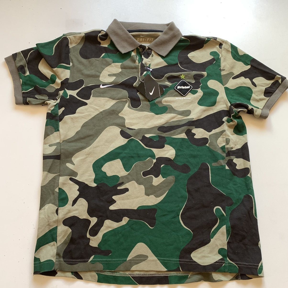 Vintage y2k Nike FC Real Bristol soccer t shirt Camo rare