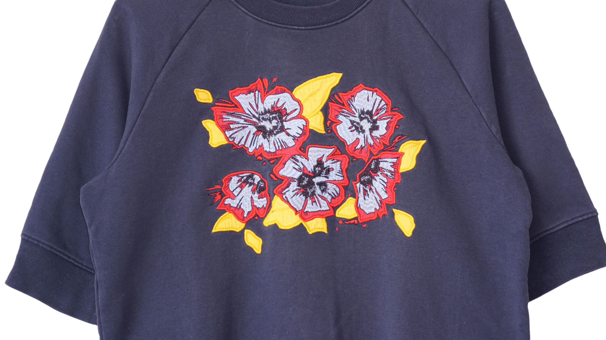 Jil Sander Jil Sander Navy Flowers Short Sleeve Sweatshirt Size US M / EU 48-50 / 2 - 4 Thumbnail