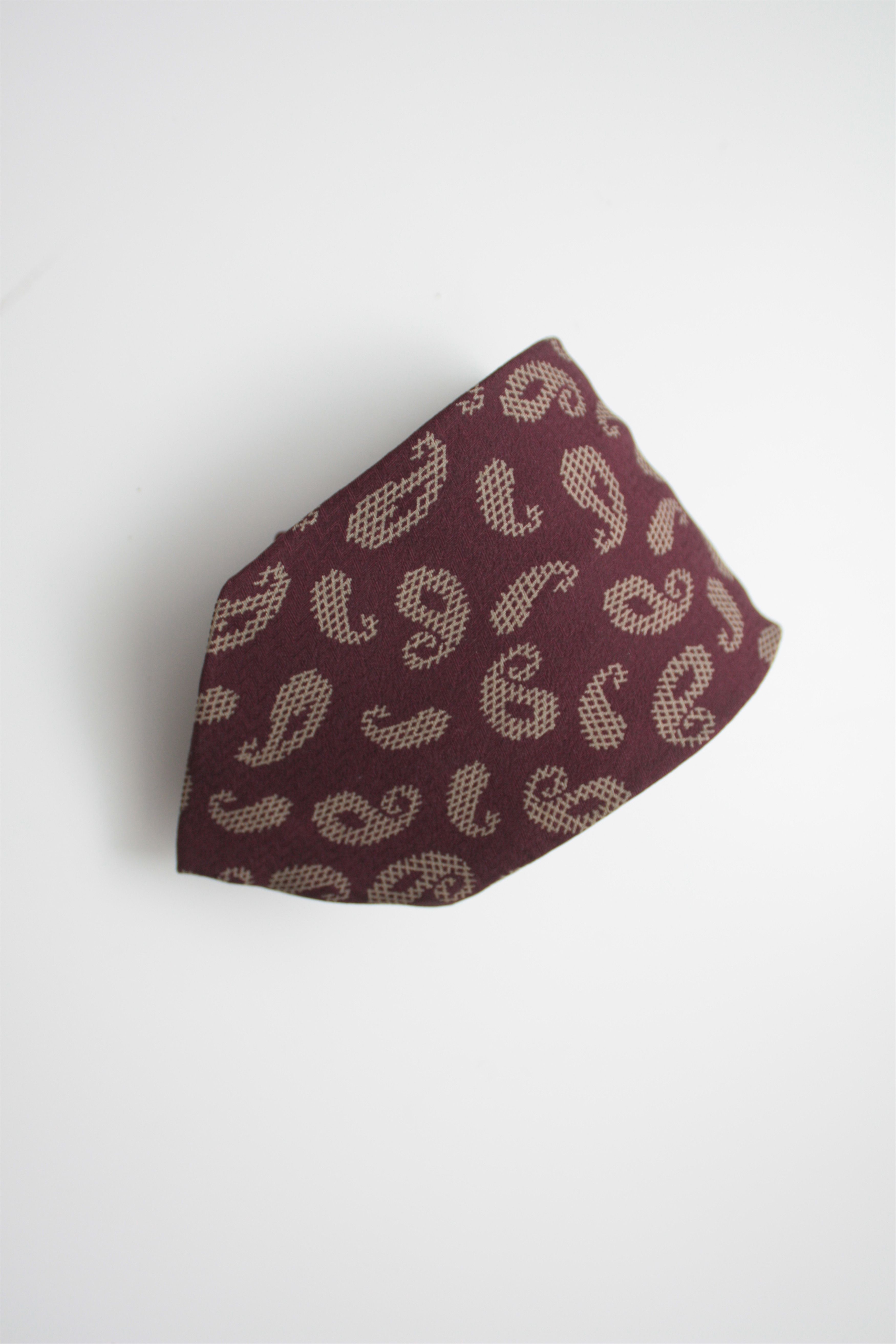 Armani Giorgio Armani Burgundy Silk Tie Made In Italy Size ONE SIZE - 4 Thumbnail