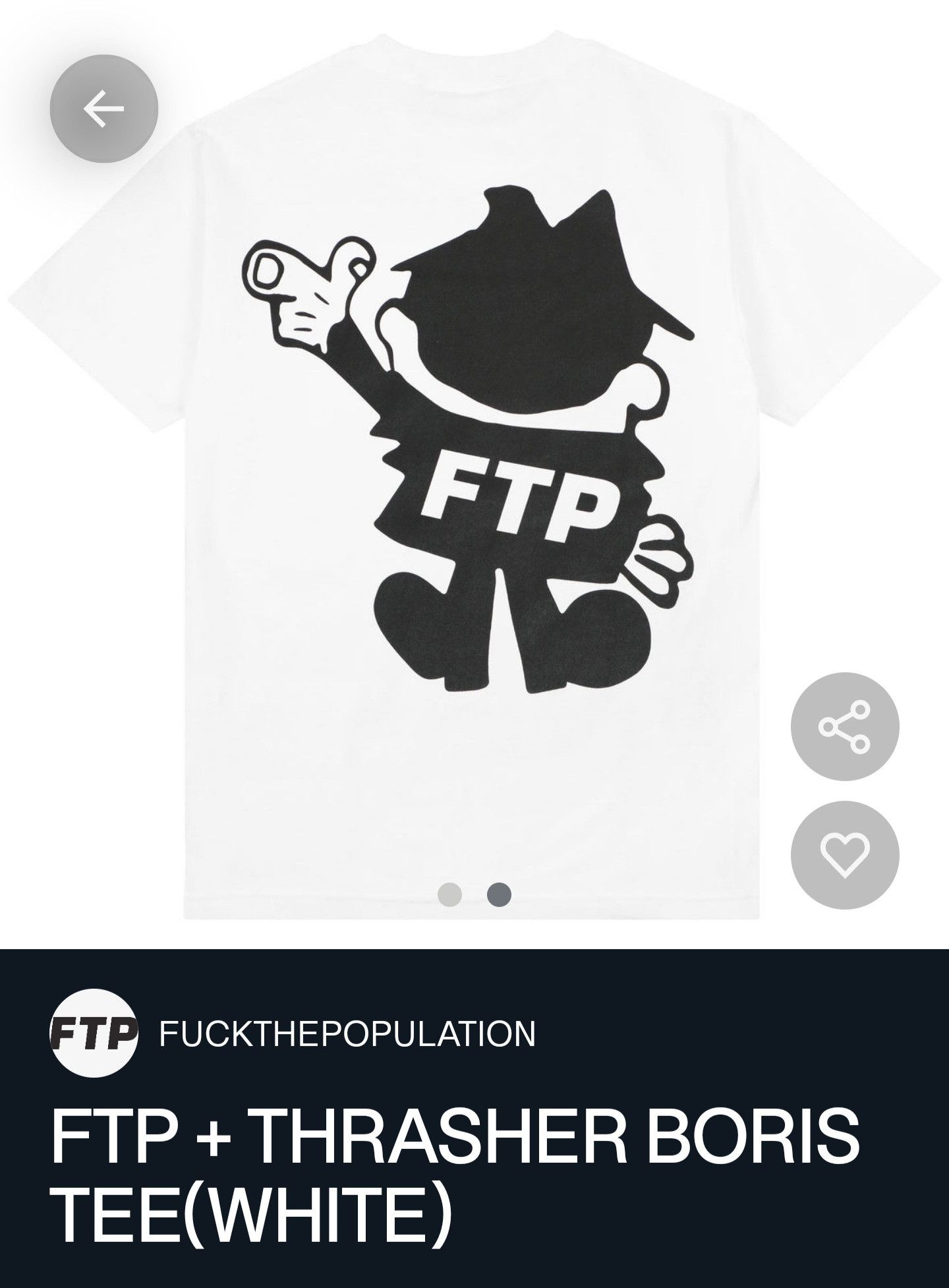 Fuck The Population × Thrasher FTP + THRASHER BORIS TEE Size US L / EU 52-54 / 3 - 2 Thumbnail