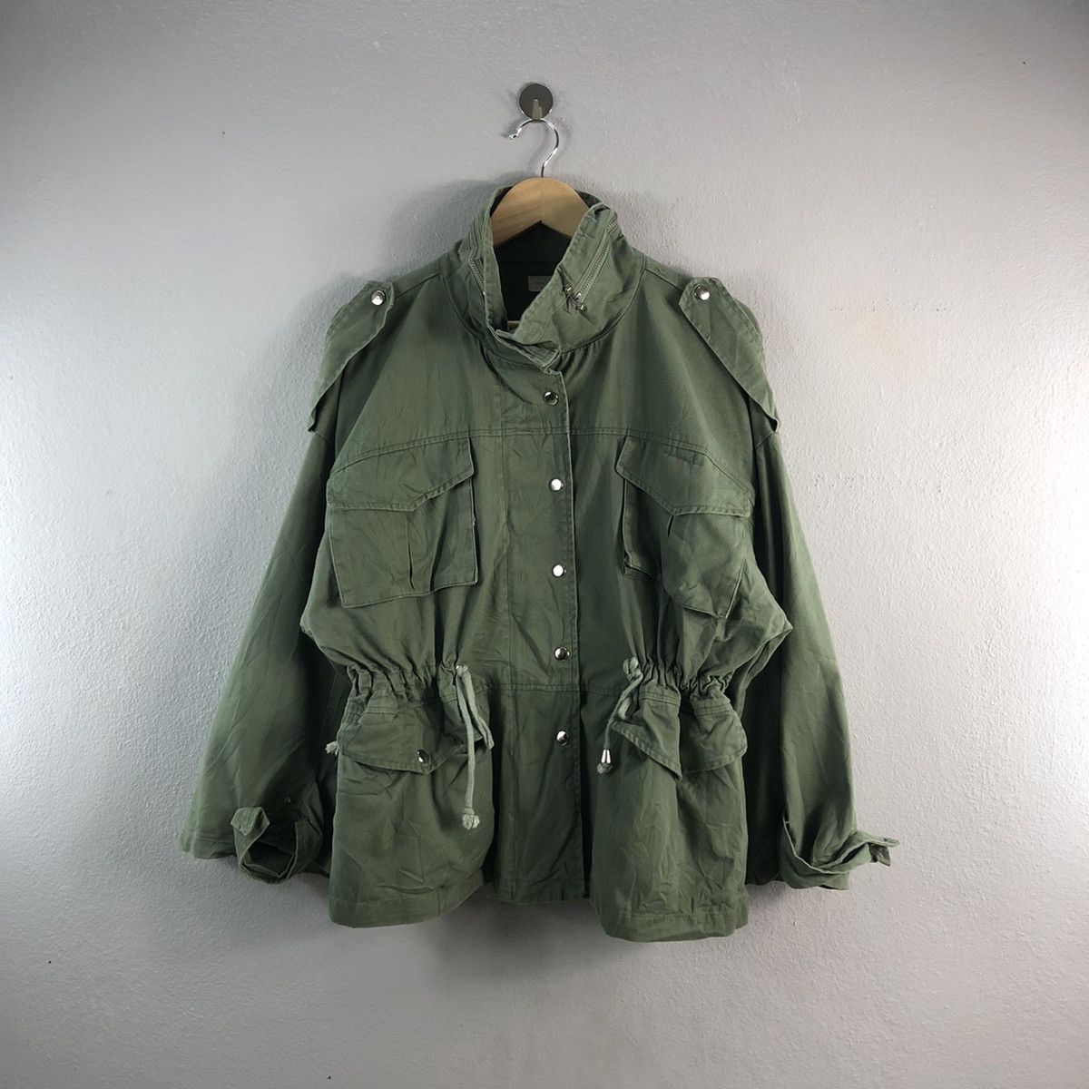 Vivid Market Womens Oversized Style Army Parka Jacket