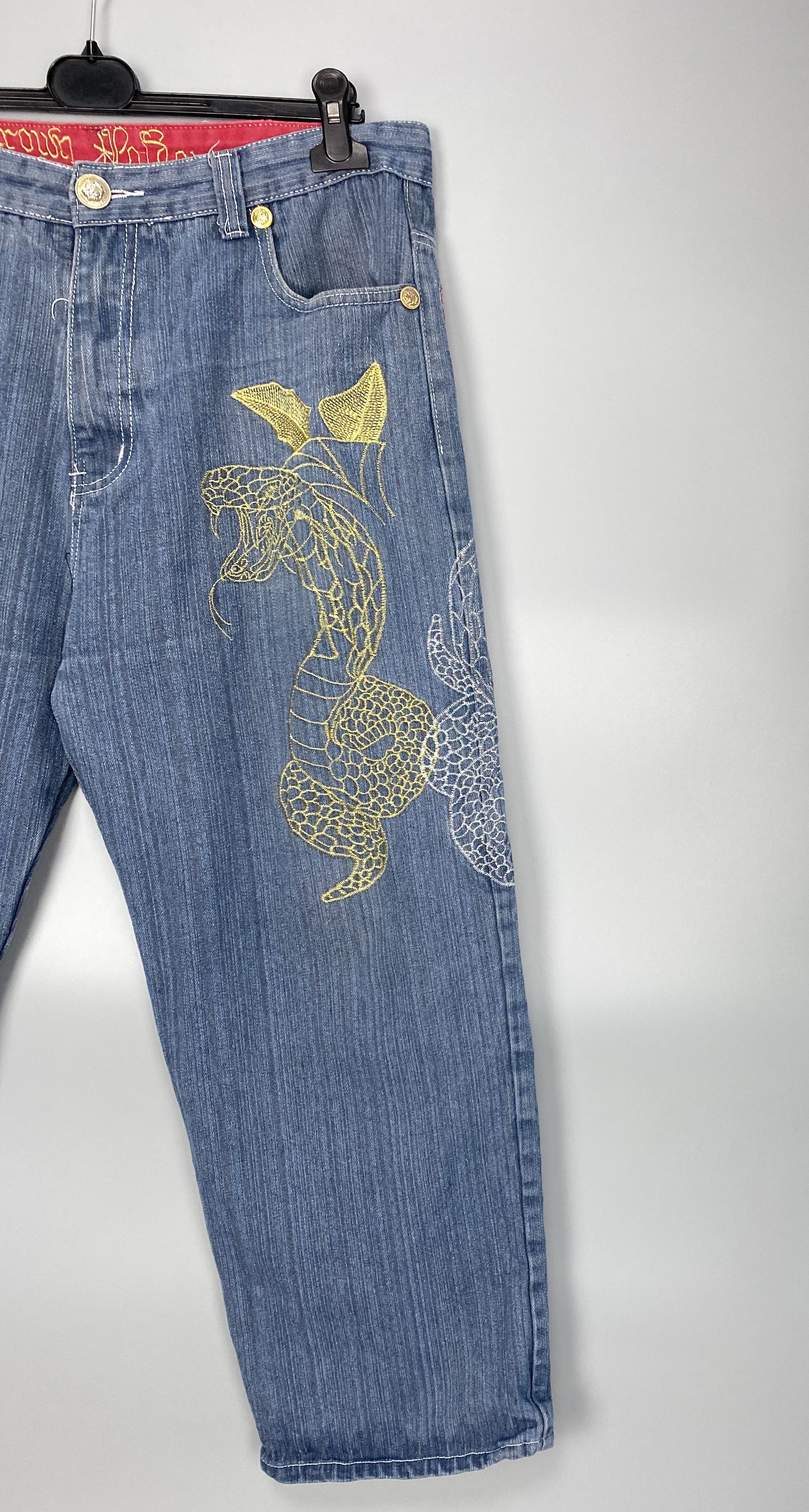 Japanese Brand Vintage Crown Holder Japanese Printed Jeans Ed Hardy Style Size US 38 / EU 54 - 3 Thumbnail