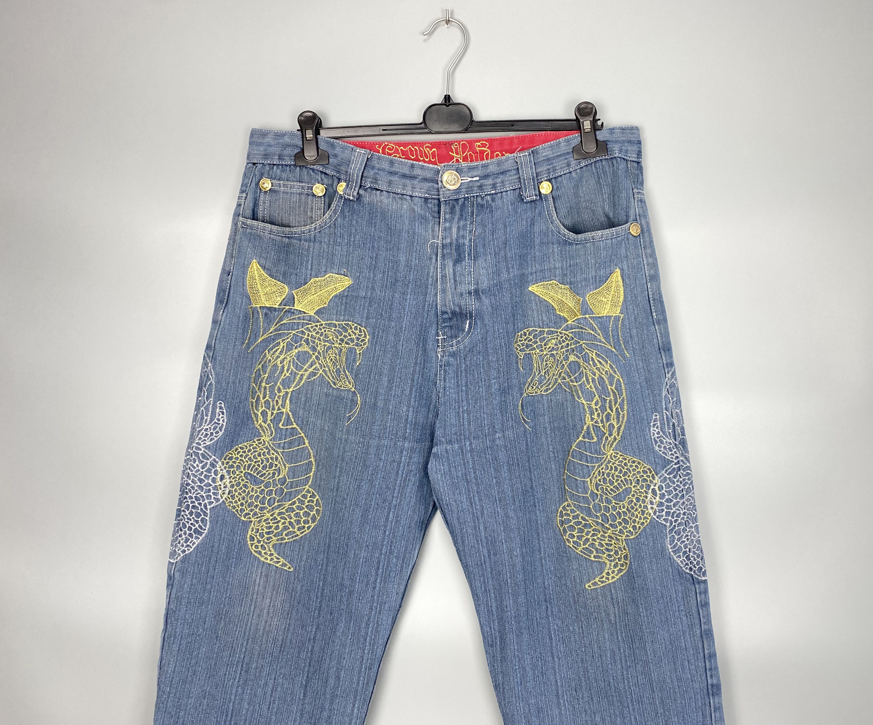 Japanese Brand Vintage Crown Holder Japanese Printed Jeans Ed Hardy Style Size US 38 / EU 54 - 4 Thumbnail