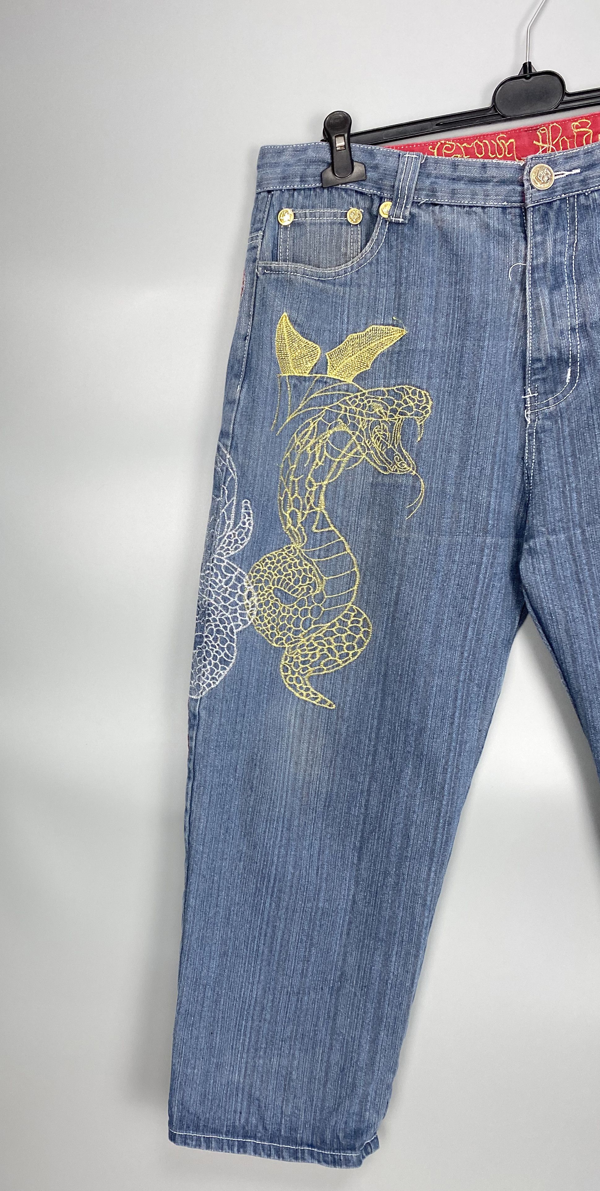 Japanese Brand Vintage Crown Holder Japanese Printed Jeans Ed Hardy Style Size US 38 / EU 54 - 2 Thumbnail